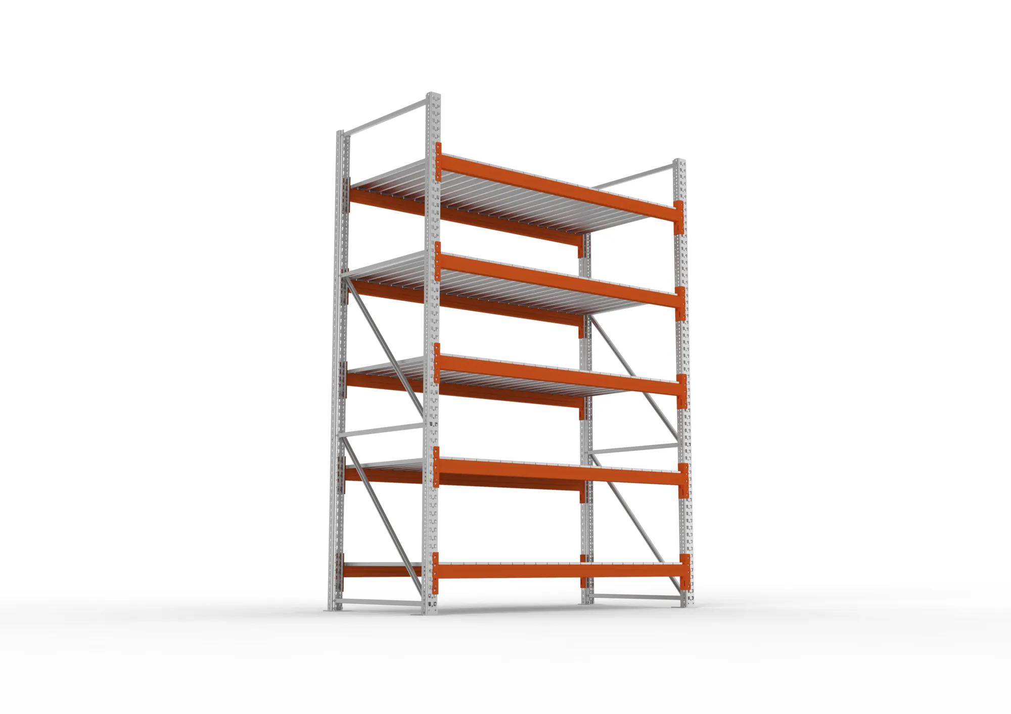 META MULTIPAL | Großfachregal | Grundregal | 3300 x 2225 x 1100 mm | Fachlast 1700 kg | 5 Ebenen | Stahlpaneele | verzinkt