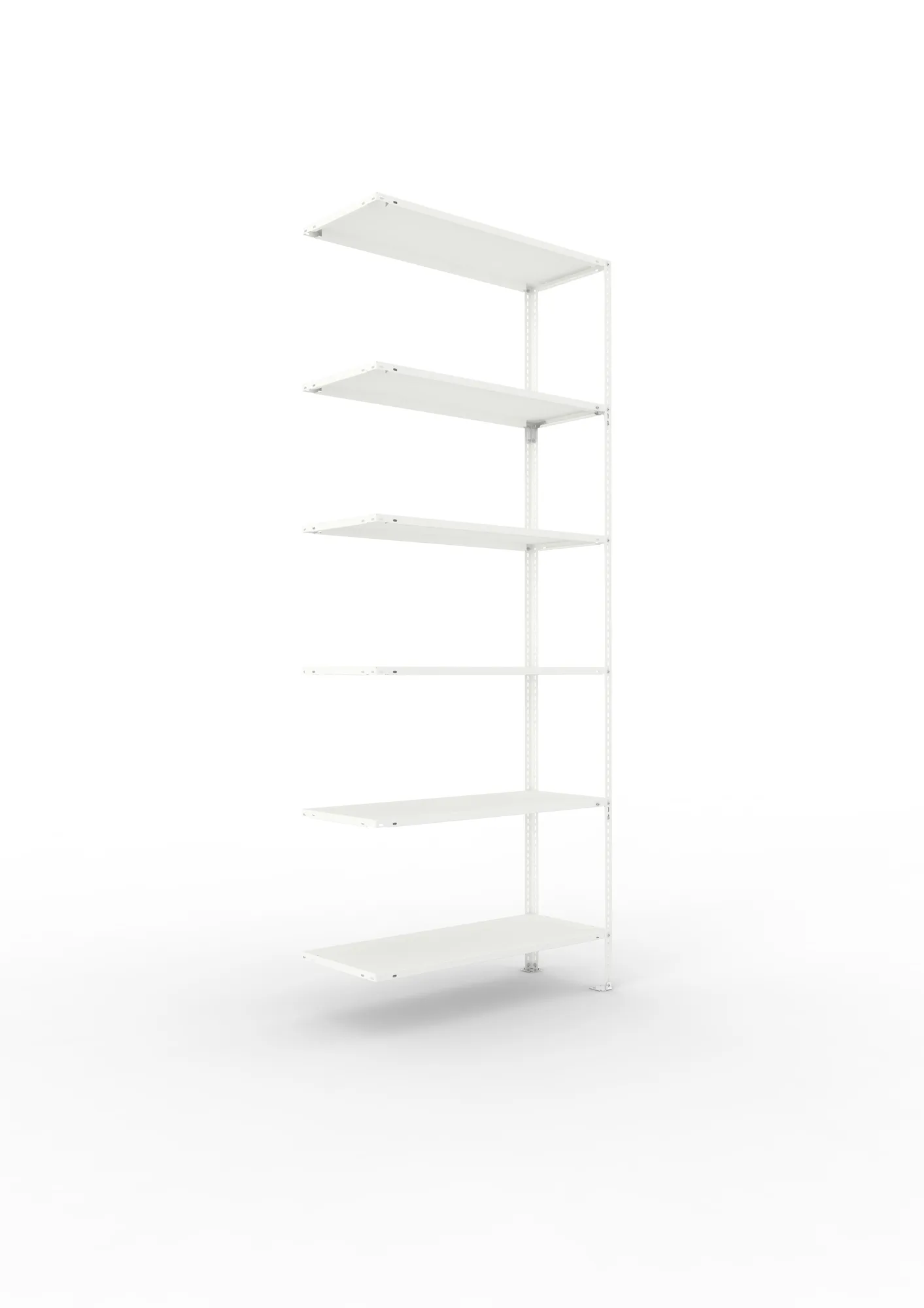 META FIX | Fachbodenregal | Anbauregal | 2500 x 1000 x 400 mm | Fachlast 80 kg | 6 Ebenen | RAL 7035