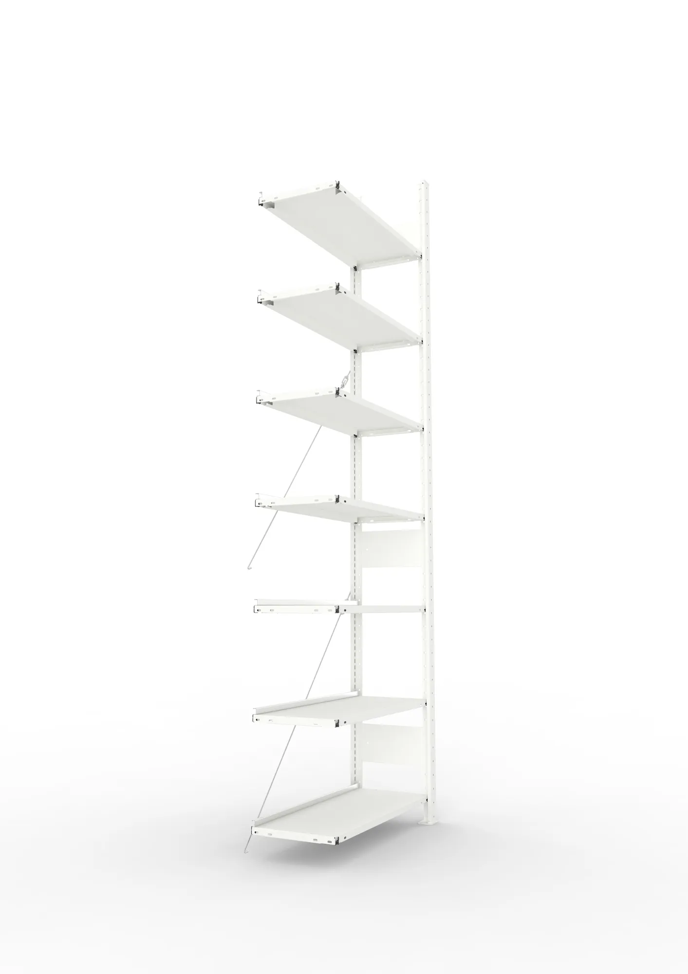 META COMPACT | Büro-Steckregal | Anbauregal | 2500 x 750 x 300 mm | Fachlast 80 kg | 7 Ebenen | RAL 7035
