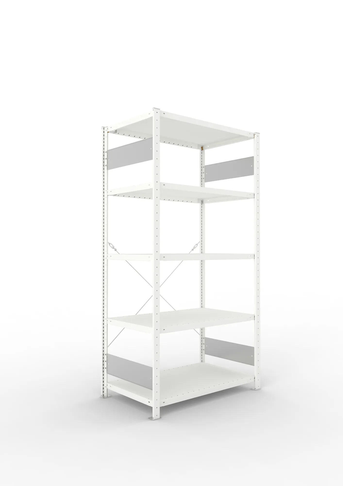 META CLIP S3 | Fachbodenregal | Grundregal | 2000 x 1000 x 600 mm | Fachlast 100 kg | 4+1 Ebenen | RAL 7035