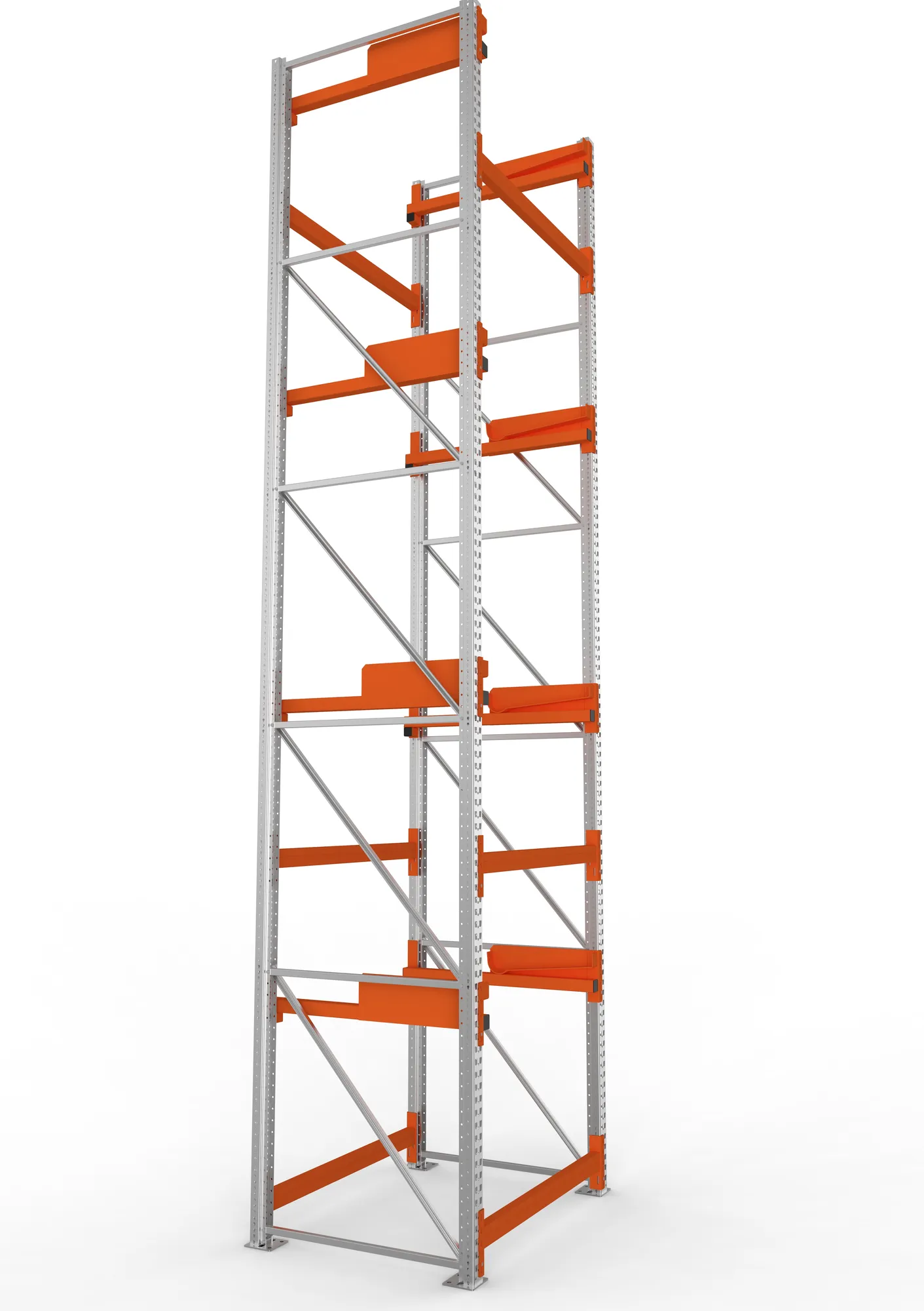 META MULTIPAL | Kabeltrommelregal | Anbauregal | 5500 x 1100 x 1100 mm | Feldlast 5500 kg | 4 Ebenen | Typ 2 | verzinkt