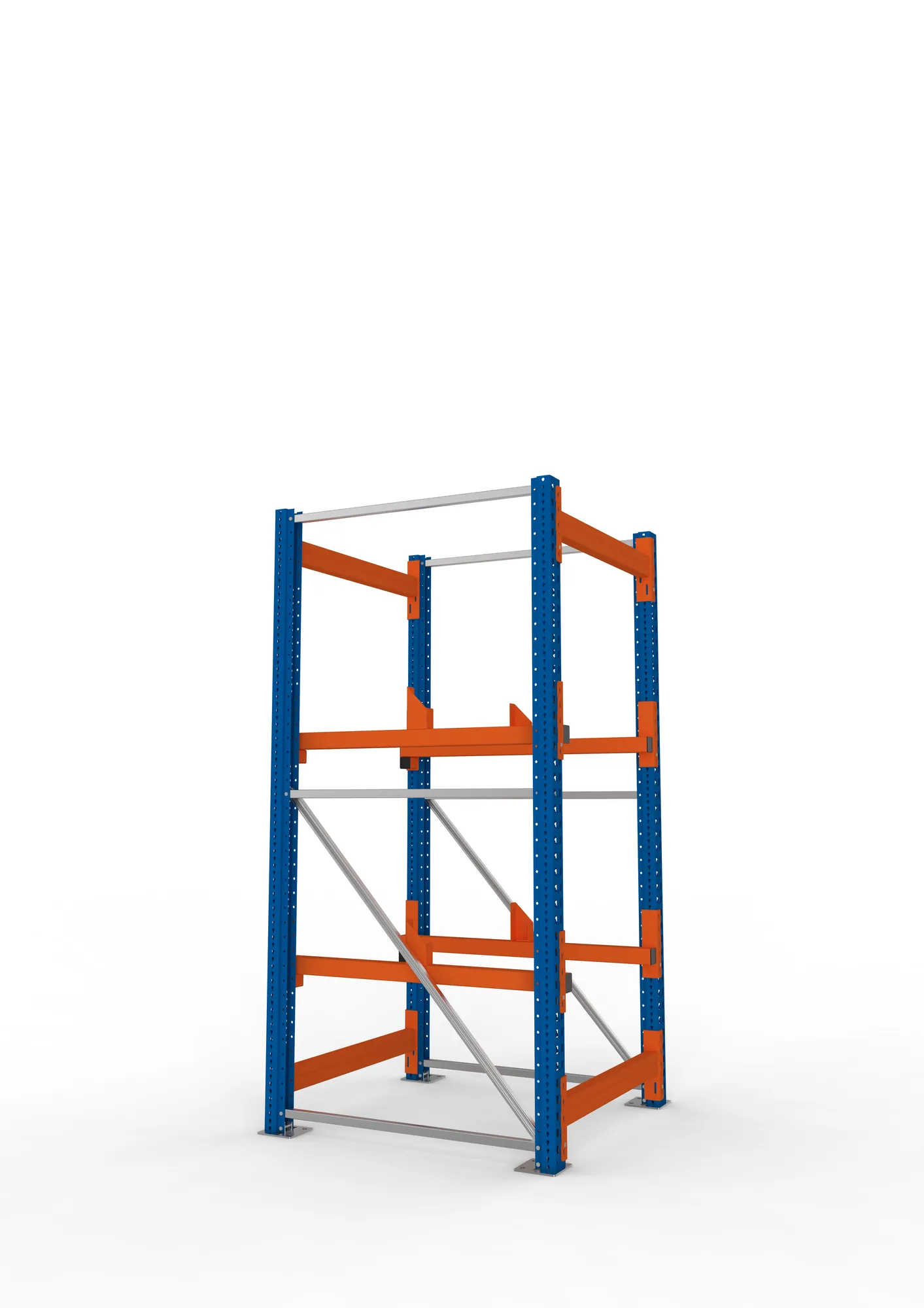 META MULTIPAL | Kabeltrommelregal | Grundregal | 2200 x 900 x 1100 mm | Feldlast 4000 kg | 2 Ebenen | Typ 1 | RAL 5010