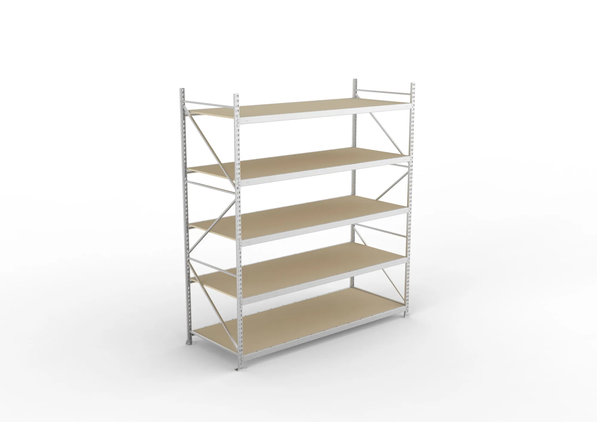 META MINI-RACK Weitspannregal | Grundregal | 3000 x 2600 x 1050 mm | Fachlast 490 kg | Spanplattenböden | 5 Ebenen