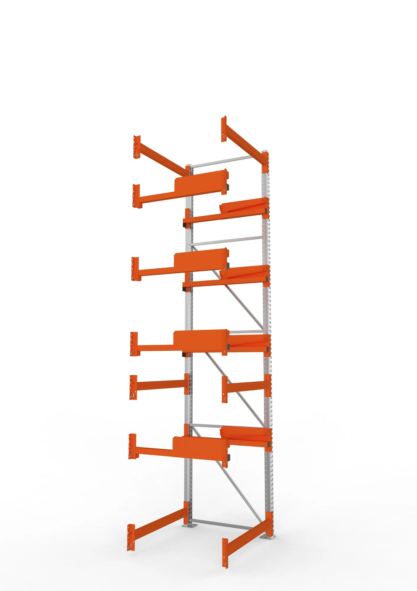 META MULTIPAL | Kabeltrommelregal | Anbauregal | 4400 x 1100 x 1100 mm | Feldlast 5500 kg | 4 Ebenen | Typ 2 | RAL 5010