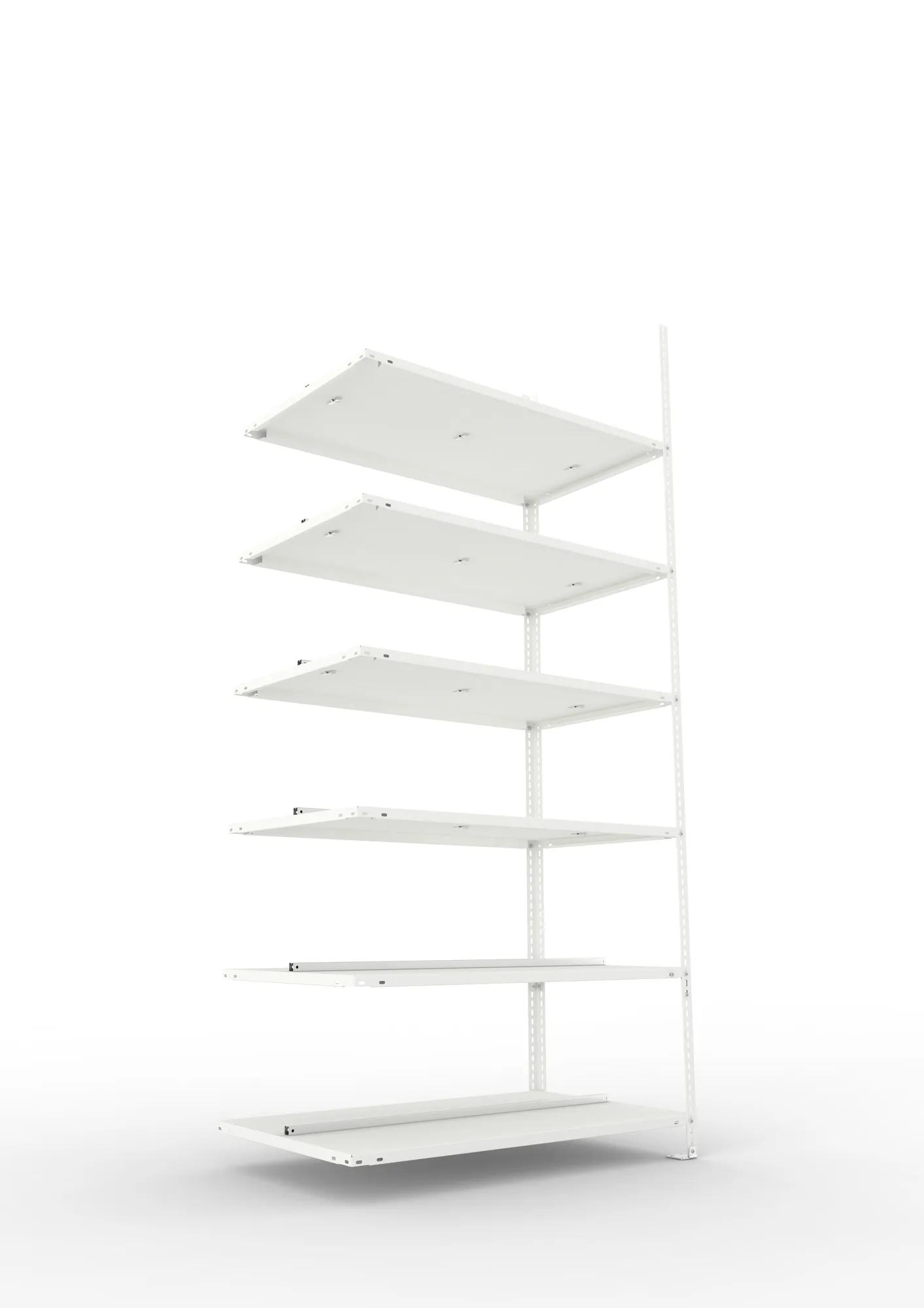 META FIX COMPACT | Büro-Schraubregal | Anbauregal | 2200 x 1000 x 600 mm | Fachlast 100 kg | 6 Ebenen | RAL 7035