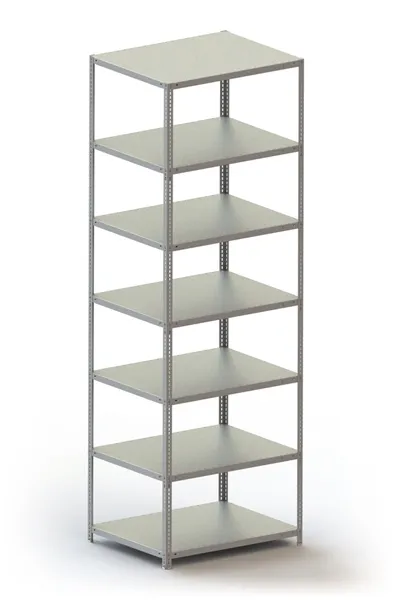 META FIX | Fachbodenregal | Grundregal | 3000 x 1000 x 800 mm | Fachlast 230 kg | 7 Ebenen | verzinkt