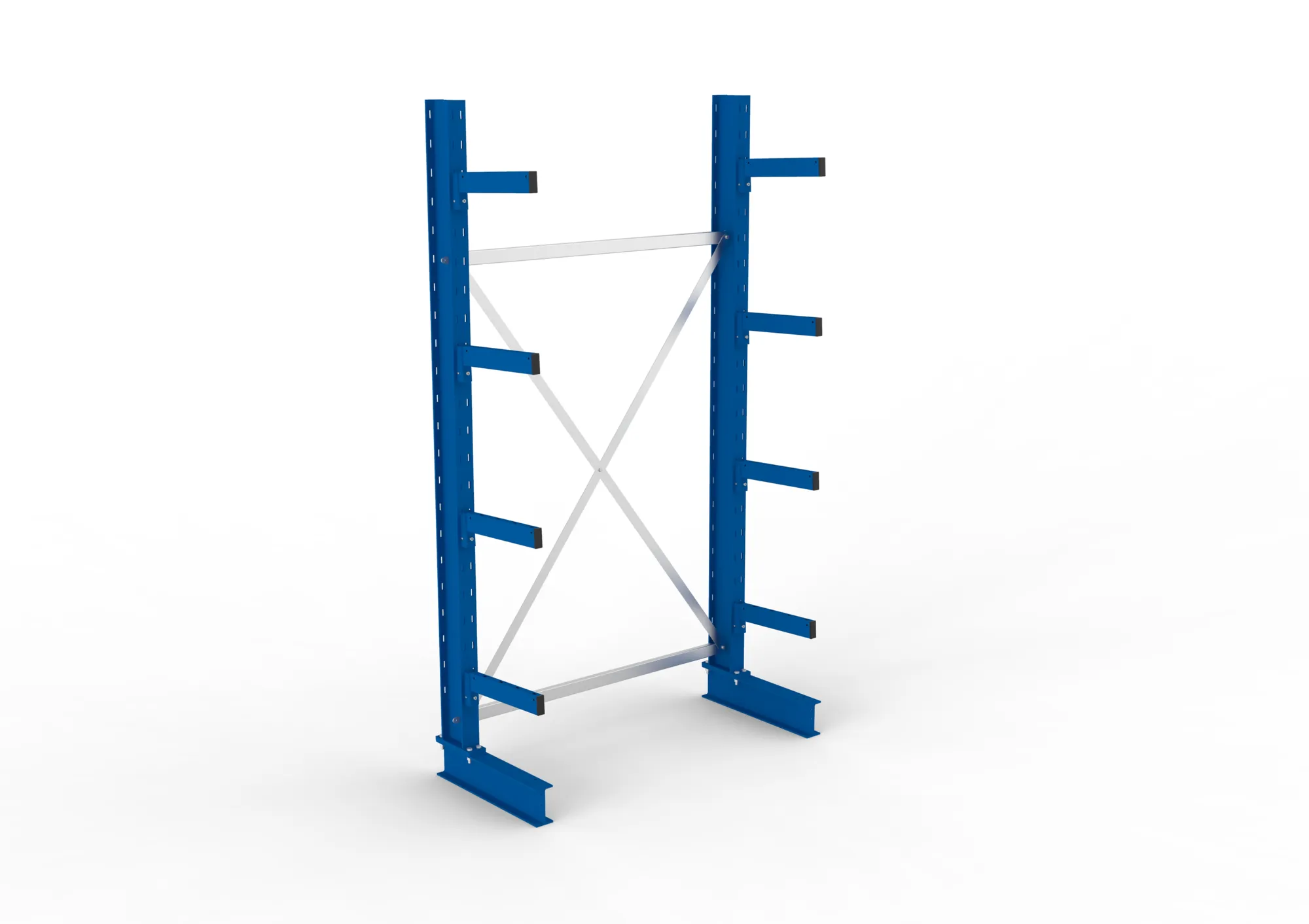 META MULTISTRONG M | Kragarmregal | Grundregal | 2500 x 1300 x 400 mm | Armlast 535 kg | einseitig | 4+1 Ebenen