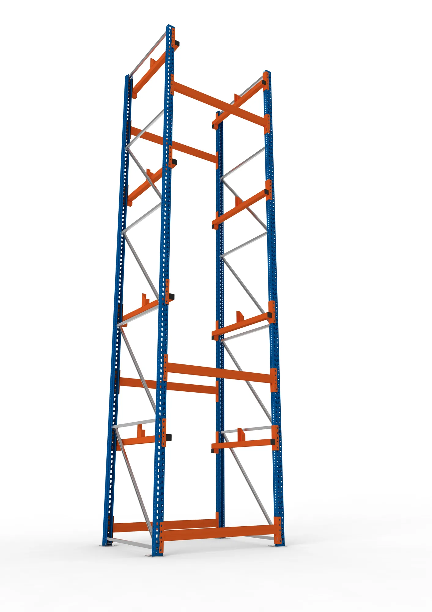 META MULTIPAL | Kabeltrommelregal | Grundregal | 5500 x 1300 x 1100 mm | Feldlast 5500 kg | 2 Ebenen | Typ 1 | RAL 5010