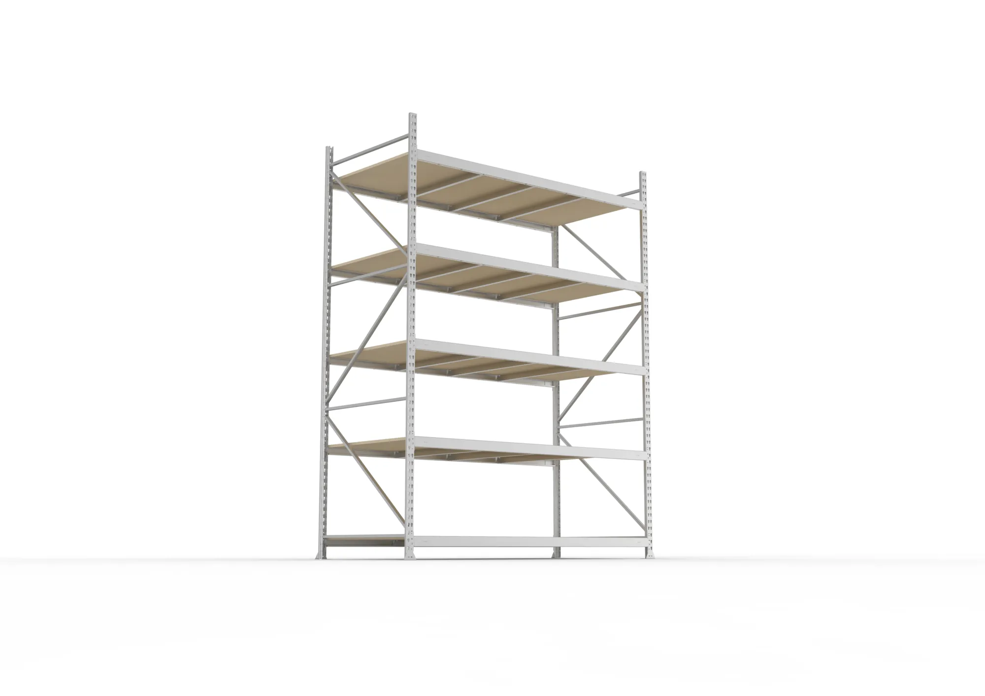META MINI-RACK Weitspannregal | Grundregal | 3000 x 2200 x 1050 mm | Fachlast 600 kg | Spanplattenböden | 5 Ebenen