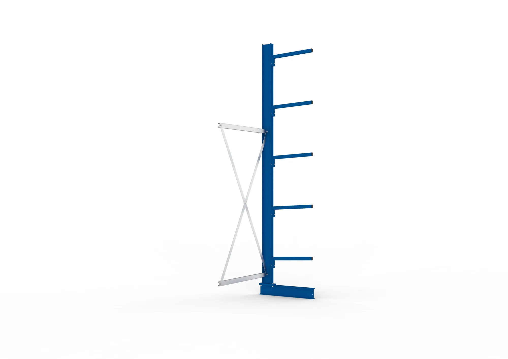 META MULTISTRONG L | Kragarmregal | Anbauregal | 3000 x 1000 x 500 mm | Armlast 175 kg | einseitig | 5+1 Ebenen