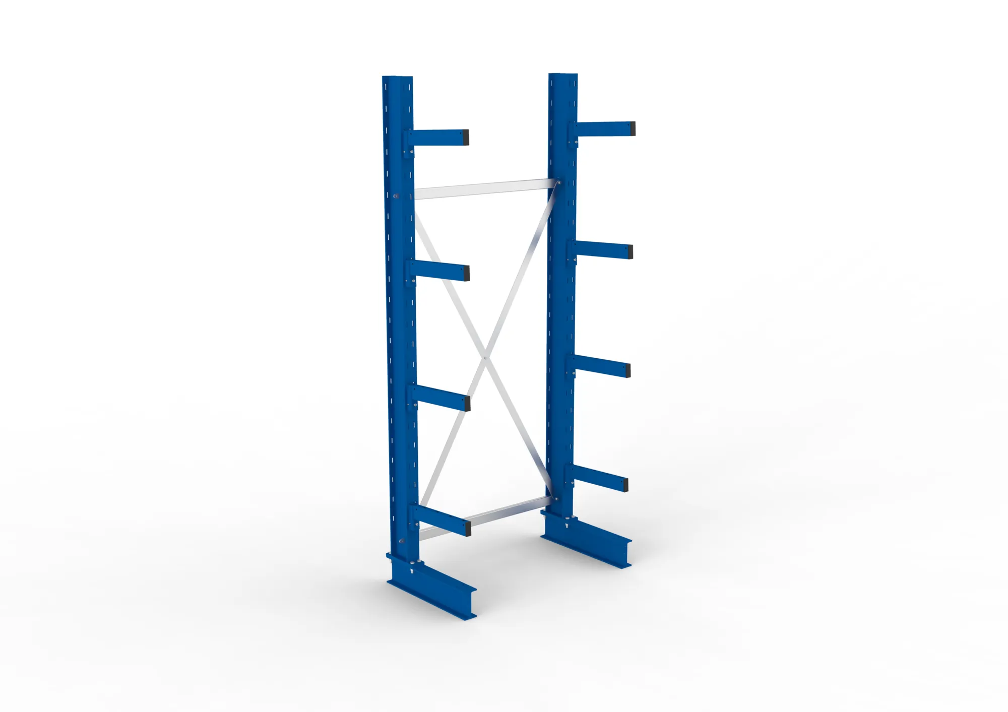 META MULTISTRONG M | Kragarmregal | Grundregal | 2500 x 1000 x 400 mm | Armlast 535 kg | einseitig | 4+1 Ebenen