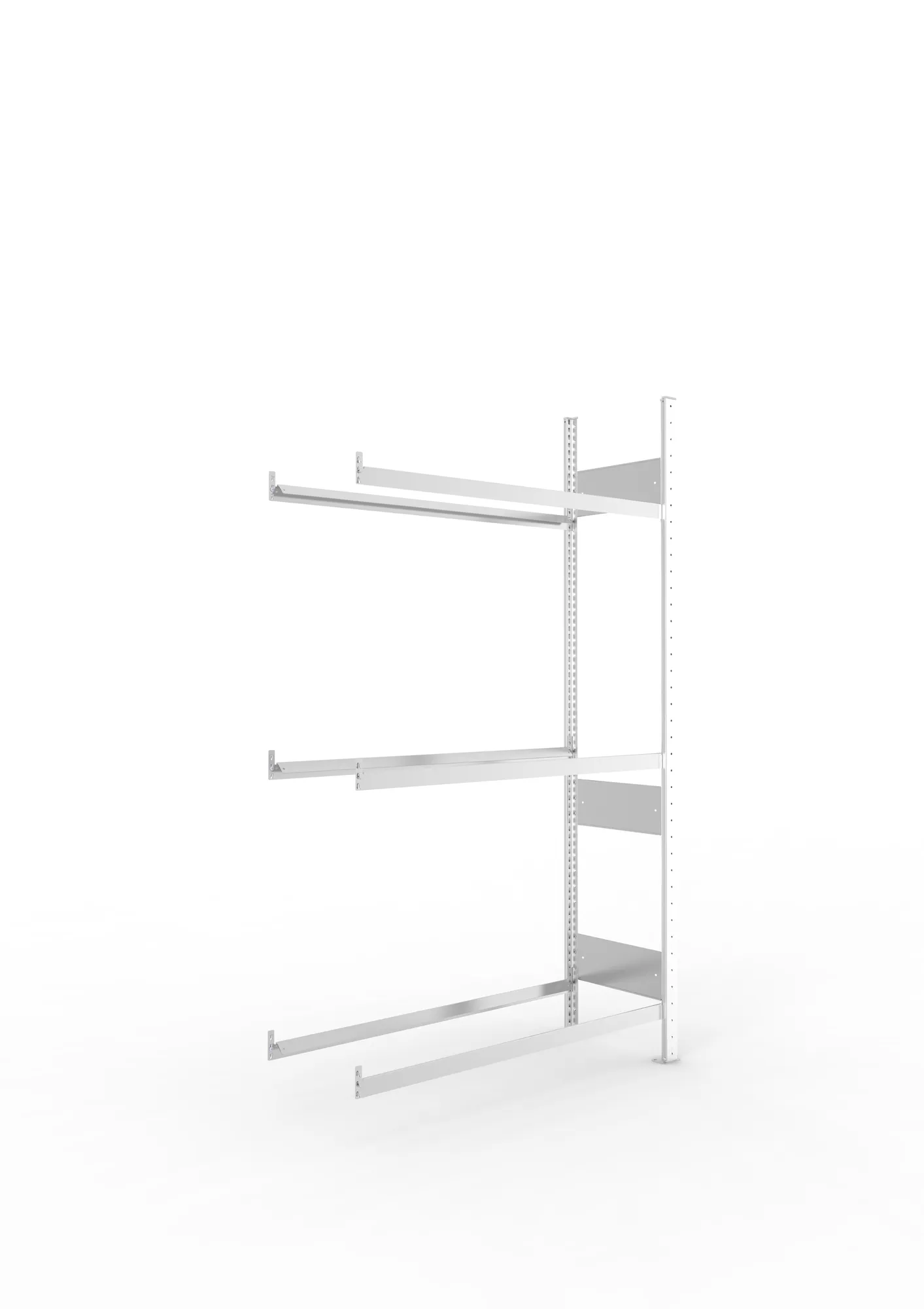 META CLIP S3 | Reifenregal | Anbauregal | 2000 x 1150 x 400 mm | Fachlast 150 kg | 3 Ebenen | verzinkt