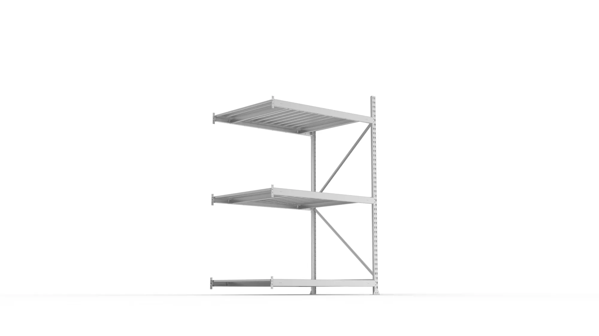 META MINI-RACK Weitspannregal | Anbauregal | 2200 x 1400 x 1050 mm | Fachlast 600 kg | Stahlpaneelböden | 3 Ebenen