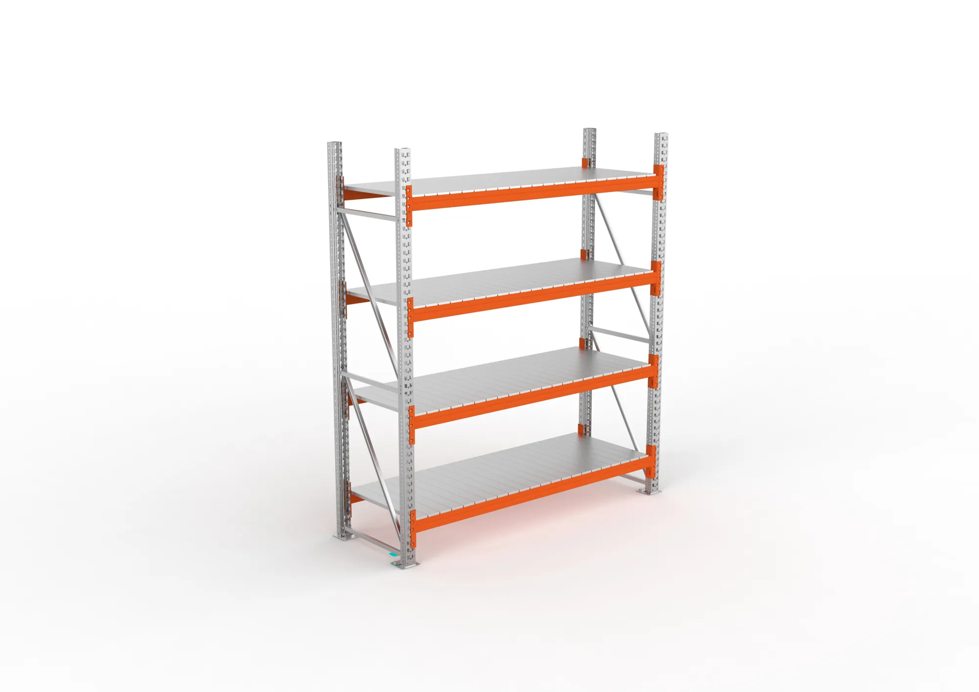 META MULTIPAL | Großfachregal | Grundregal | 2700 x 2225 x 800 mm | Fachlast 1900 kg | 4 Ebenen | Stahlpaneele | verzinkt