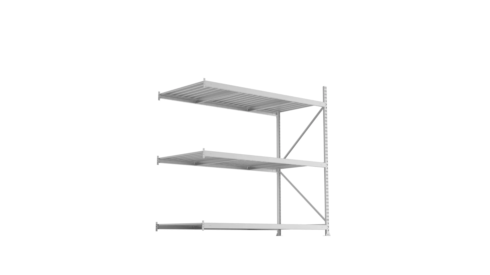 META MINI-RACK Weitspannregal | Anbauregal | 2200 x 2200 x 1050 mm | Fachlast 600 kg | Stahlpaneelböden | 3 Ebenen