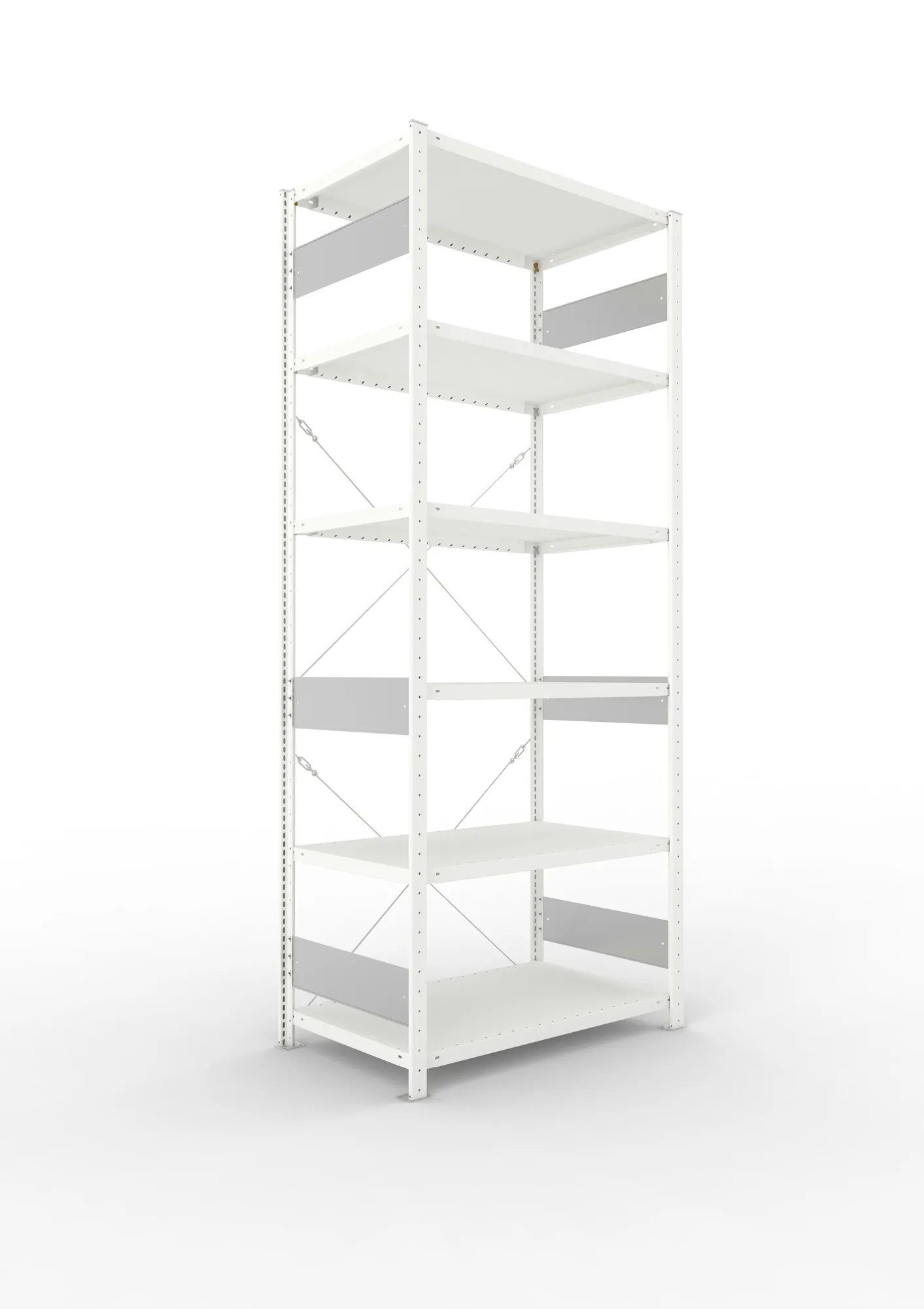 META CLIP S3 | Fachbodenregal | Grundregal | 2500 x 1000 x 600 mm | Fachlast 100 kg | 5+1 Ebenen | RAL 7035