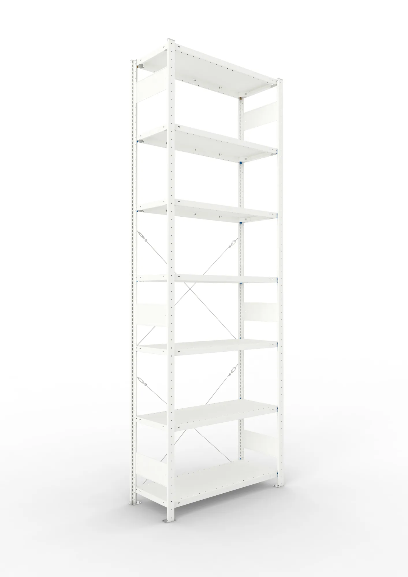 META CLIP | Fachbodenregal | Grundregal | 3000 x 1000 x 400 mm | Fachlast 150 kg | 6+1 Ebenen | RAL 7035