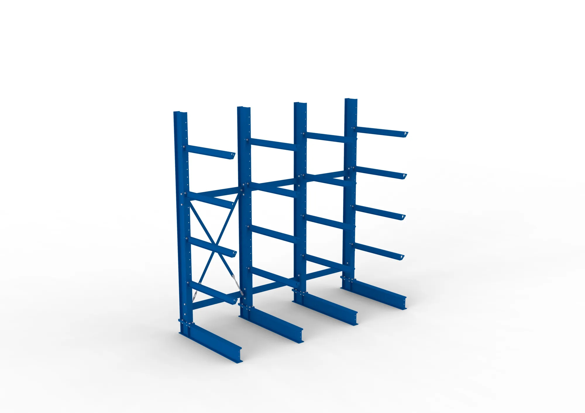 META MULTISTRONG H | Kragarmregal | 3 Felder | 3000 x 3000 x 1000 mm | Armlast 505 kg | einseitig | 4+1 Ebenen