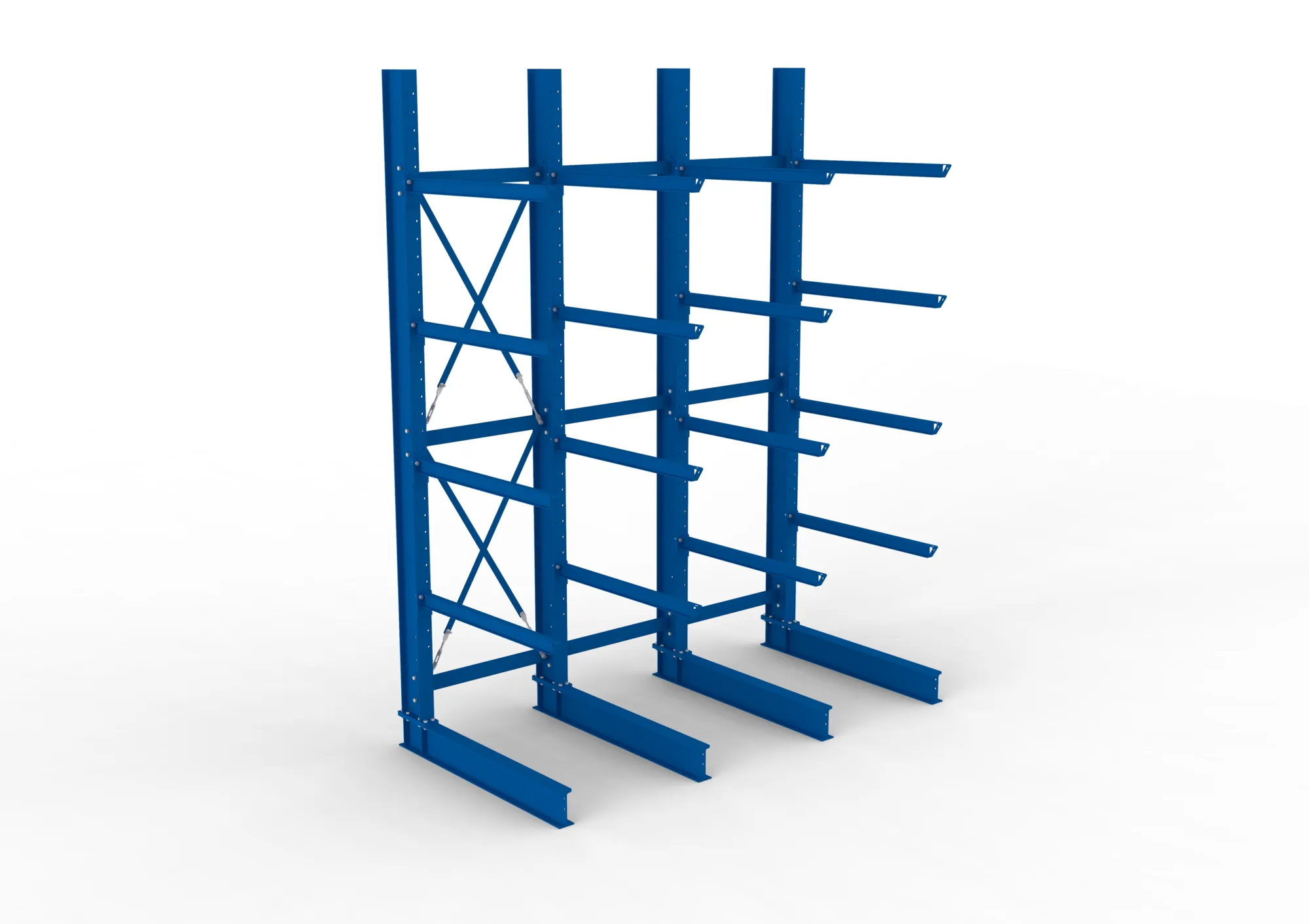 META MULTISTRONG H | Kragarmregal | 3 Felder | 4000 x 3000 x 1250 mm | Armlast 400 kg | einseitig | 4+1 Ebenen