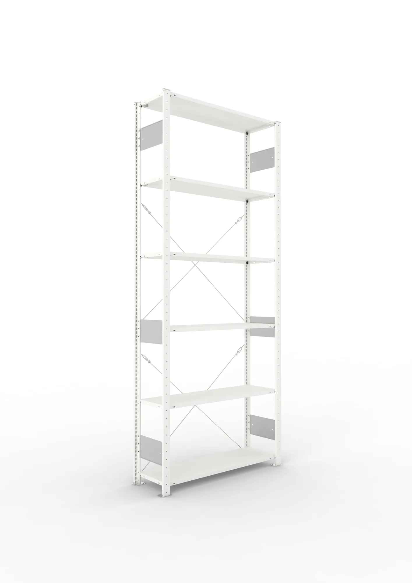 META CLIP S3 | Fachbodenregal | Grundregal | 2500 x 1000 x 300 mm | Fachlast 80 kg | 5+1 Ebenen | RAL 7035
