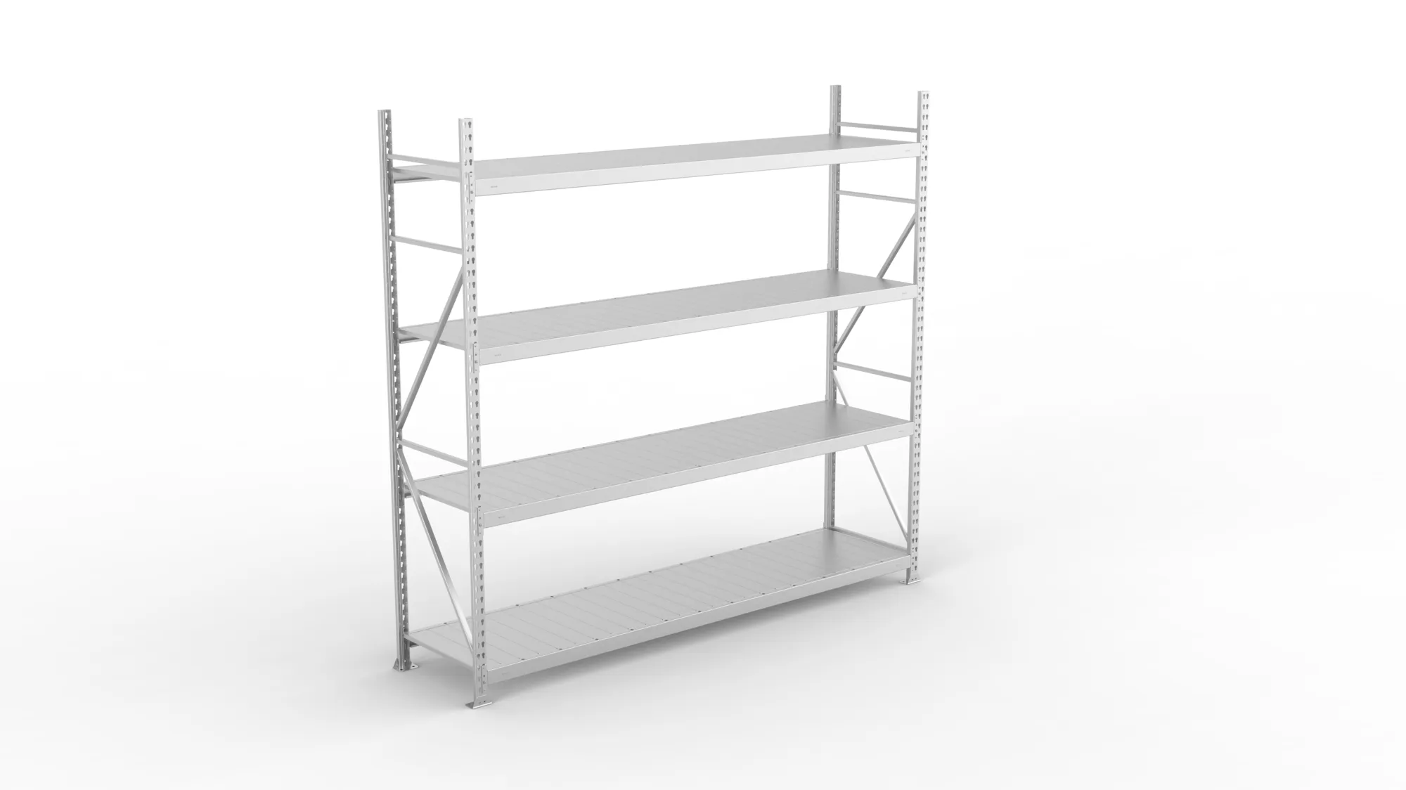 META MINI-RACK Weitspannregal | Grundregal | 2500 x 2600 x 650 mm | Fachlast 490 kg | Stahlpaneelböden | 4 Ebenen