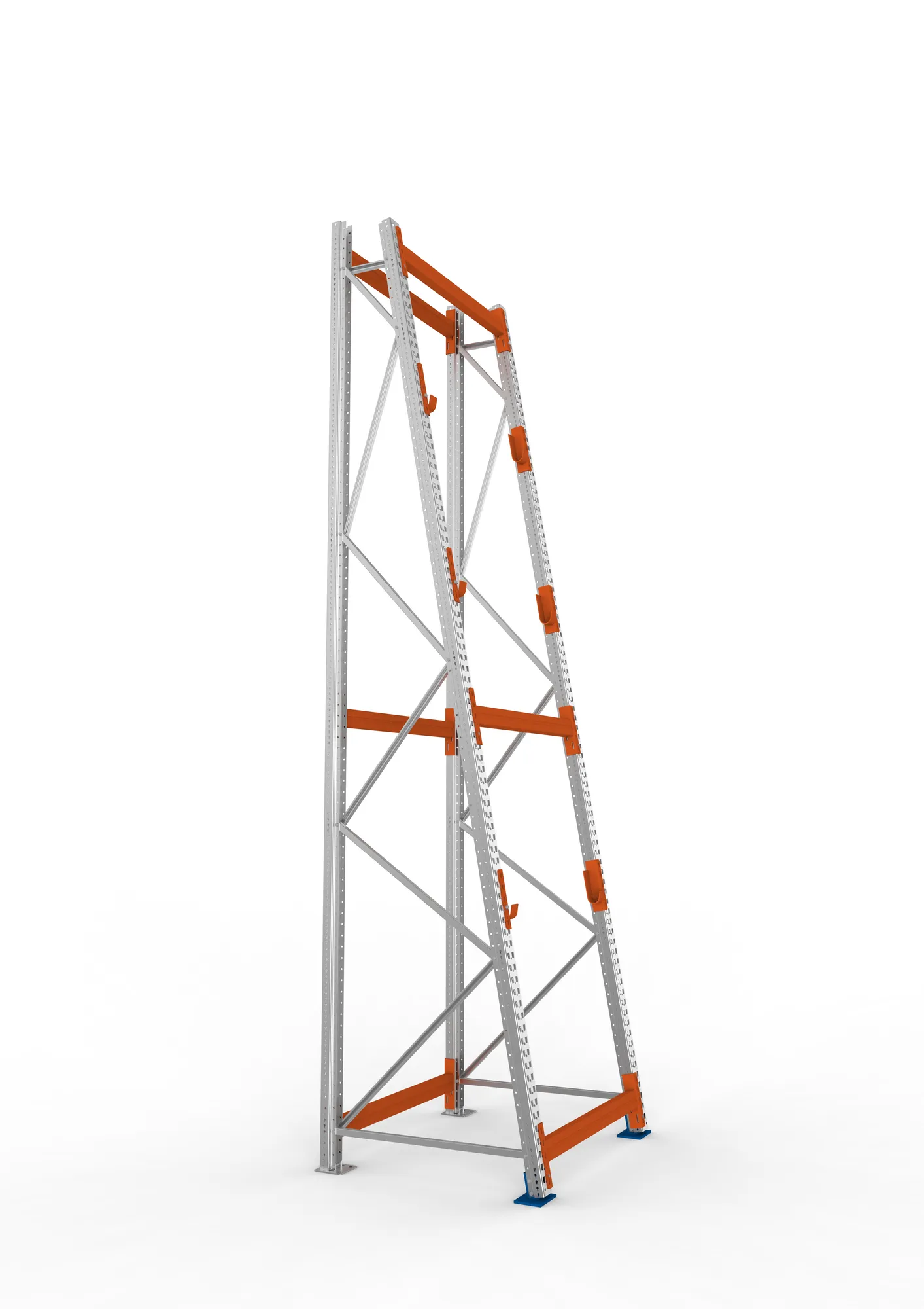 META MULTIPAL | Kabeltrommelregal | Grundregal | 4400 x 1100 x 1100 mm | Feldlast 2250 kg | 3 Ebenen | Typ 3/A-Ständer | verzinkt