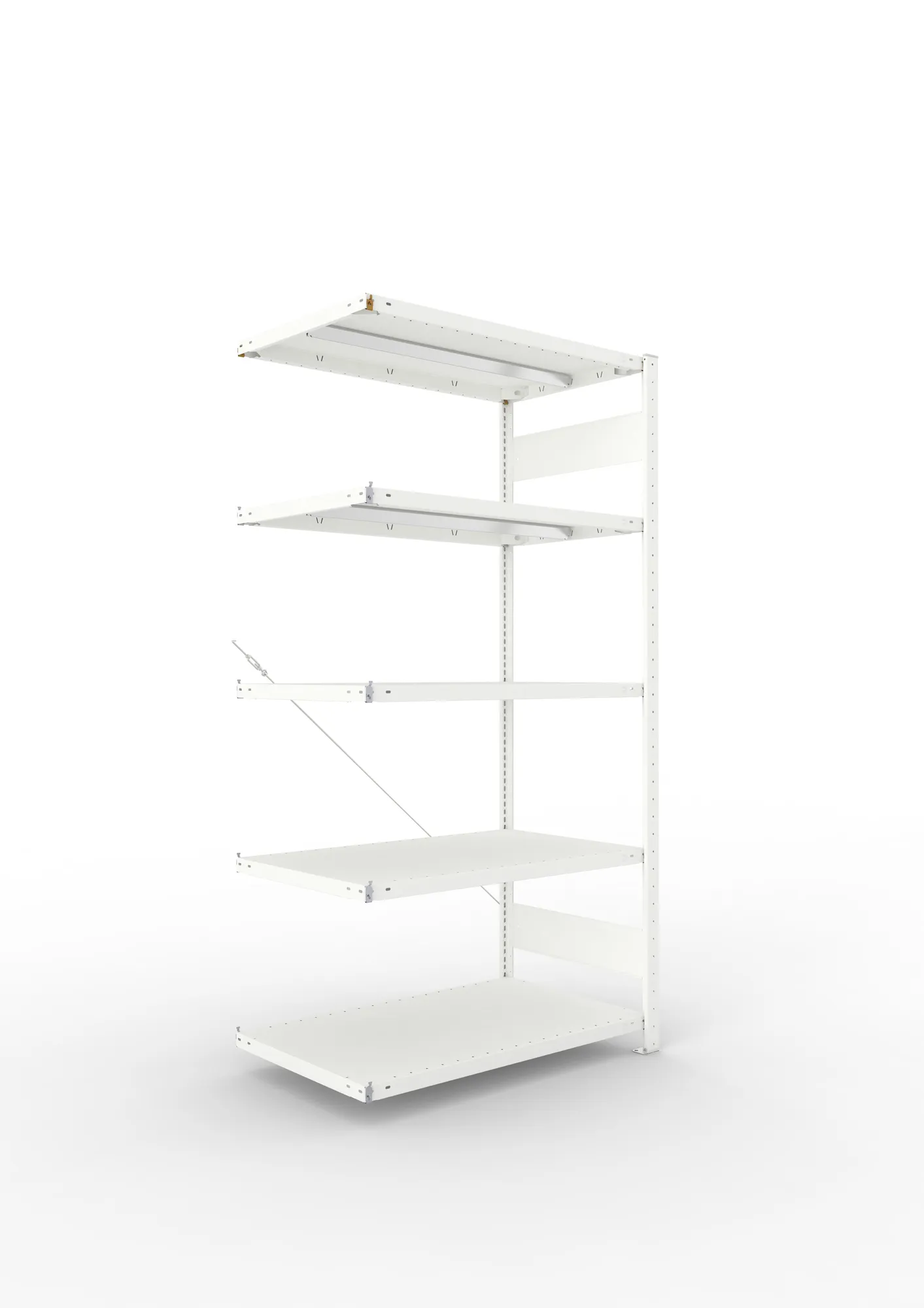 META CLIP | Fachbodenregal | Anbauregal | 2000 x 1000 x 600 mm | Fachlast 330 kg | 4+1 Ebenen | RAL 7035