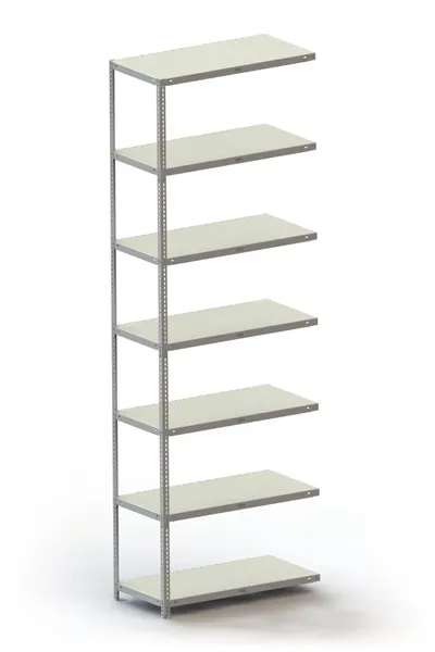 META FIX | Fachbodenregal | Anbauregal | 3000 x 1000 x 500 mm | Fachlast 100 kg | 7 Ebenen | verzinkt