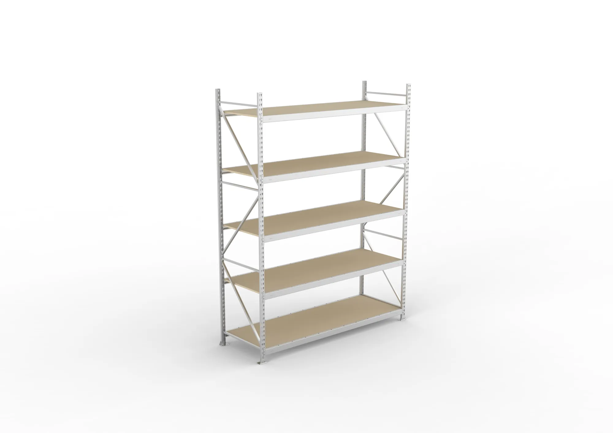 META MINI-RACK Weitspannregal | Grundregal | 3000 x 2200 x 800 mm | Fachlast 600 kg | Spanplattenböden | 5 Ebenen