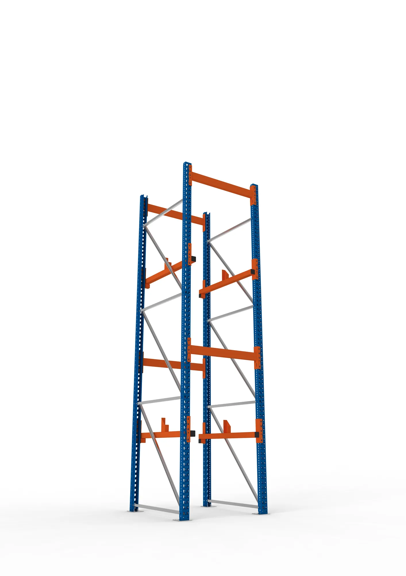 META MULTIPAL | Kabeltrommelregal | Grundregal | 3800 x 900 x 1100 mm | Feldlast 4000 kg | 2 Ebenen | Typ 1 | RAL 5010