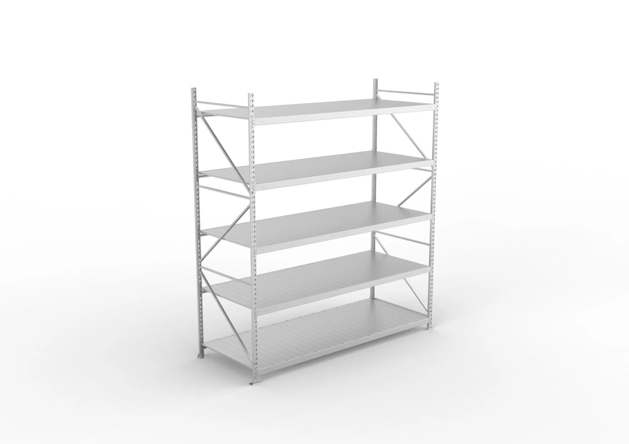 META MINI-RACK Weitspannregal | Grundregal | 3000 x 2600 x 1050 mm | Fachlast 490 kg | Stahlpaneelböden | 5 Ebenen
