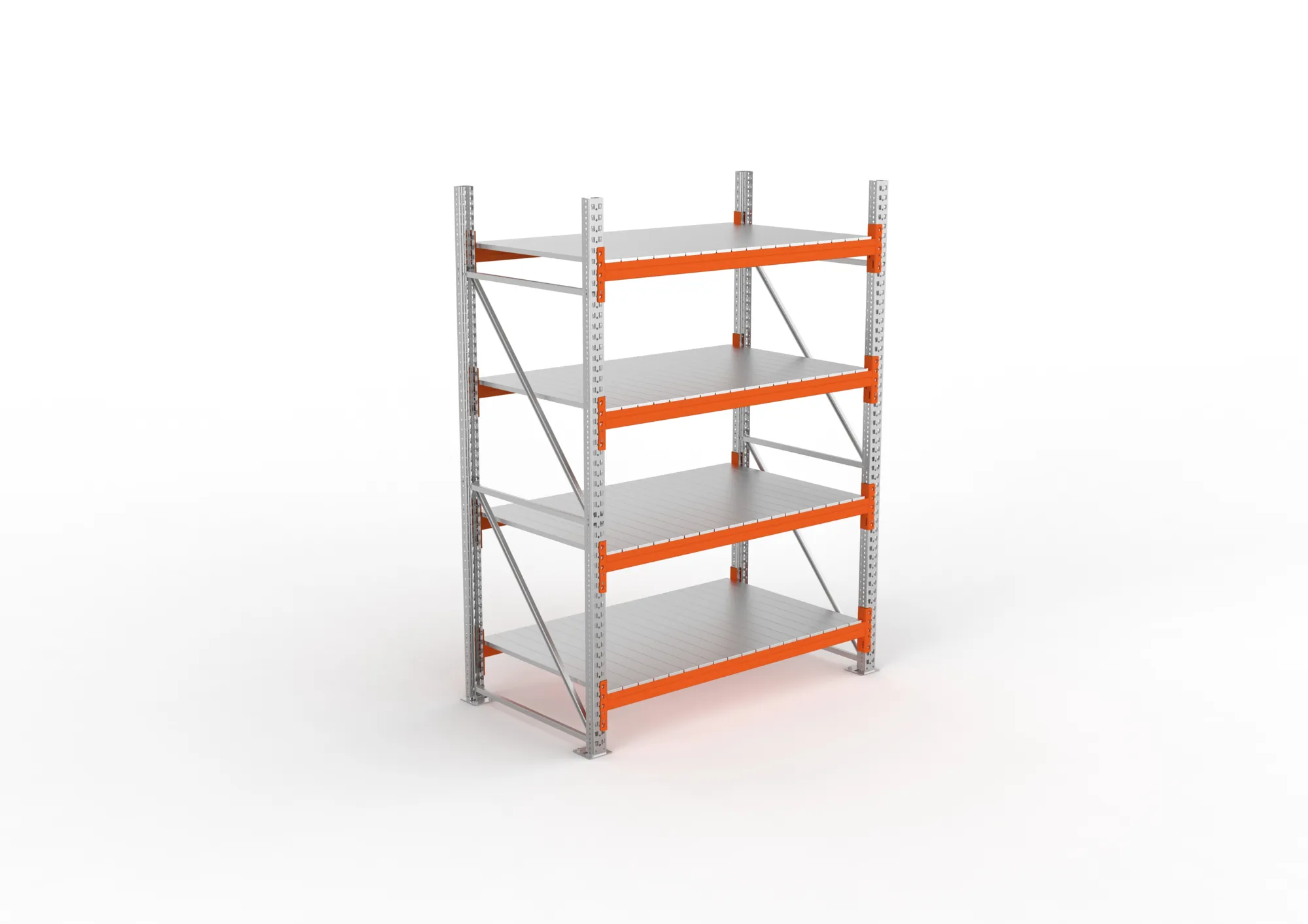 META MULTIPAL | Großfachregal | Grundregal | 2700 x 1825 x 1100 mm | Fachlast 1800 kg | 4 Ebenen | Stahlpaneele | verzinkt