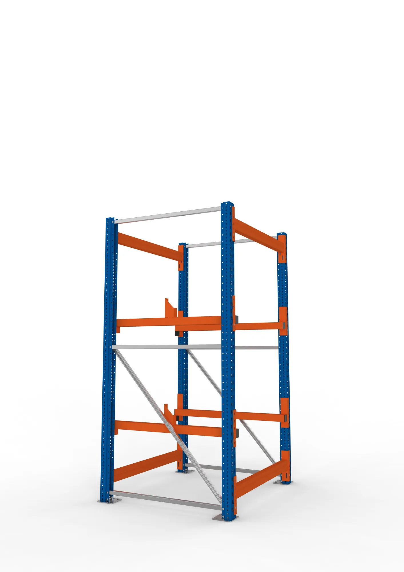 META MULTIPAL | Kabeltrommelregal | Grundregal | 2200 x 1100 x 1100 mm | Feldlast 4000 kg | 2 Ebenen | Typ 1 | RAL 5010