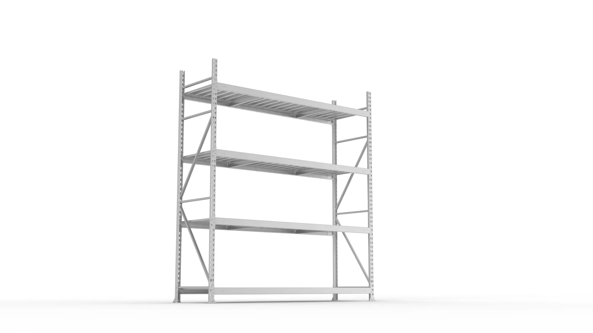 META MINI-RACK Weitspannregal | Grundregal | 2500 x 2200 x 650 mm | Fachlast 600 kg | Stahlpaneelböden | 4 Ebenen