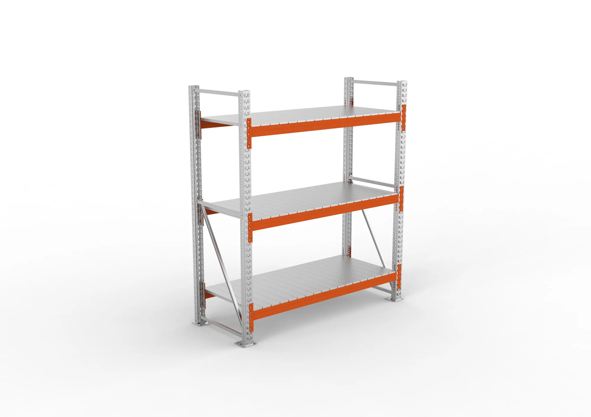 META MULTIPAL | Großfachregal | Grundregal | 2200 x 1825 x 800 mm | Fachlast 1800 kg | 3 Ebenen | Stahlpaneele | verzinkt