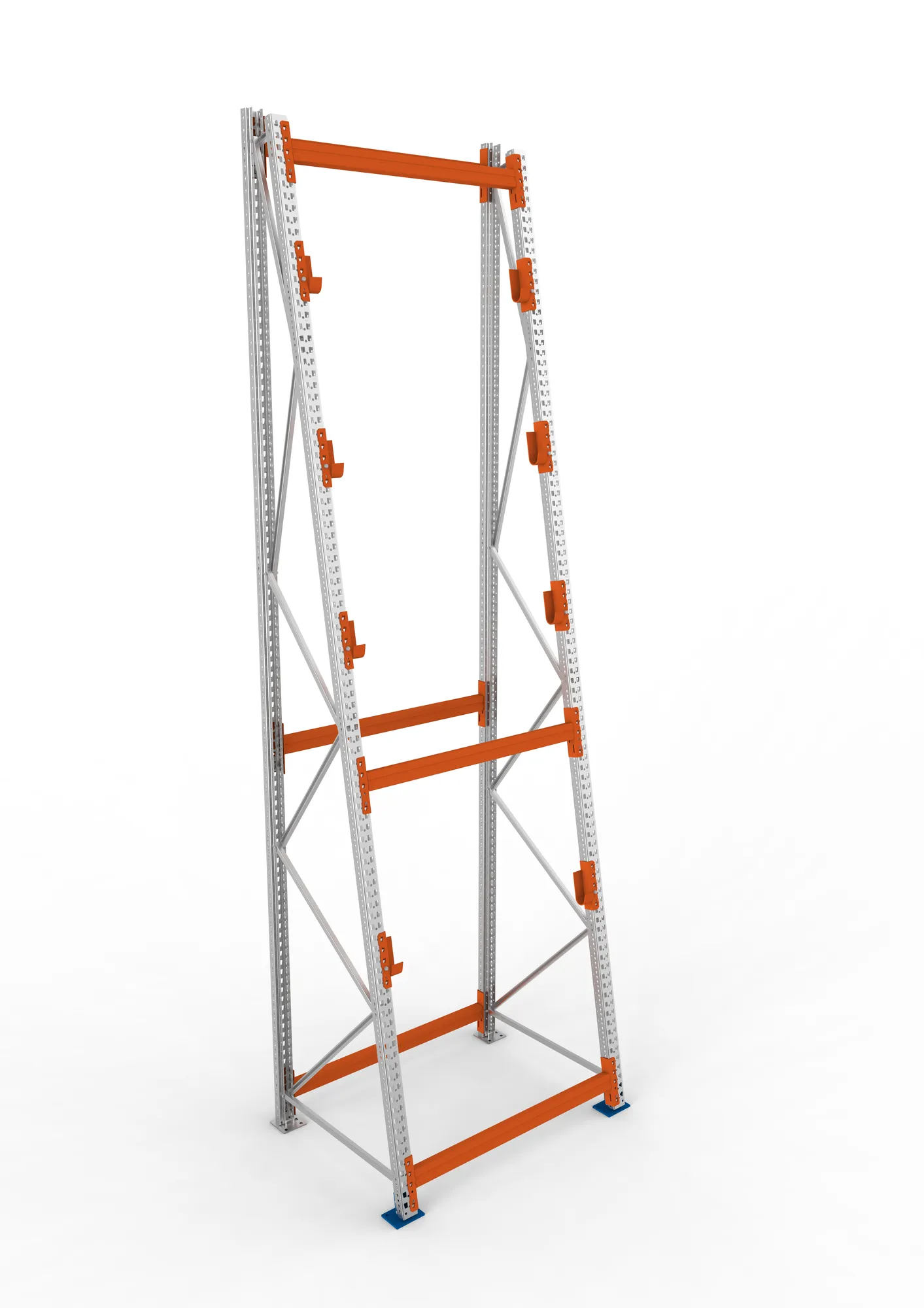 META MULTIPAL | Kabeltrommelregal | Grundregal | 4900 x 1300 x 1100 mm | Feldlast 3000 kg | 4 Ebenen | Typ 3/A-Ständer | verzinkt