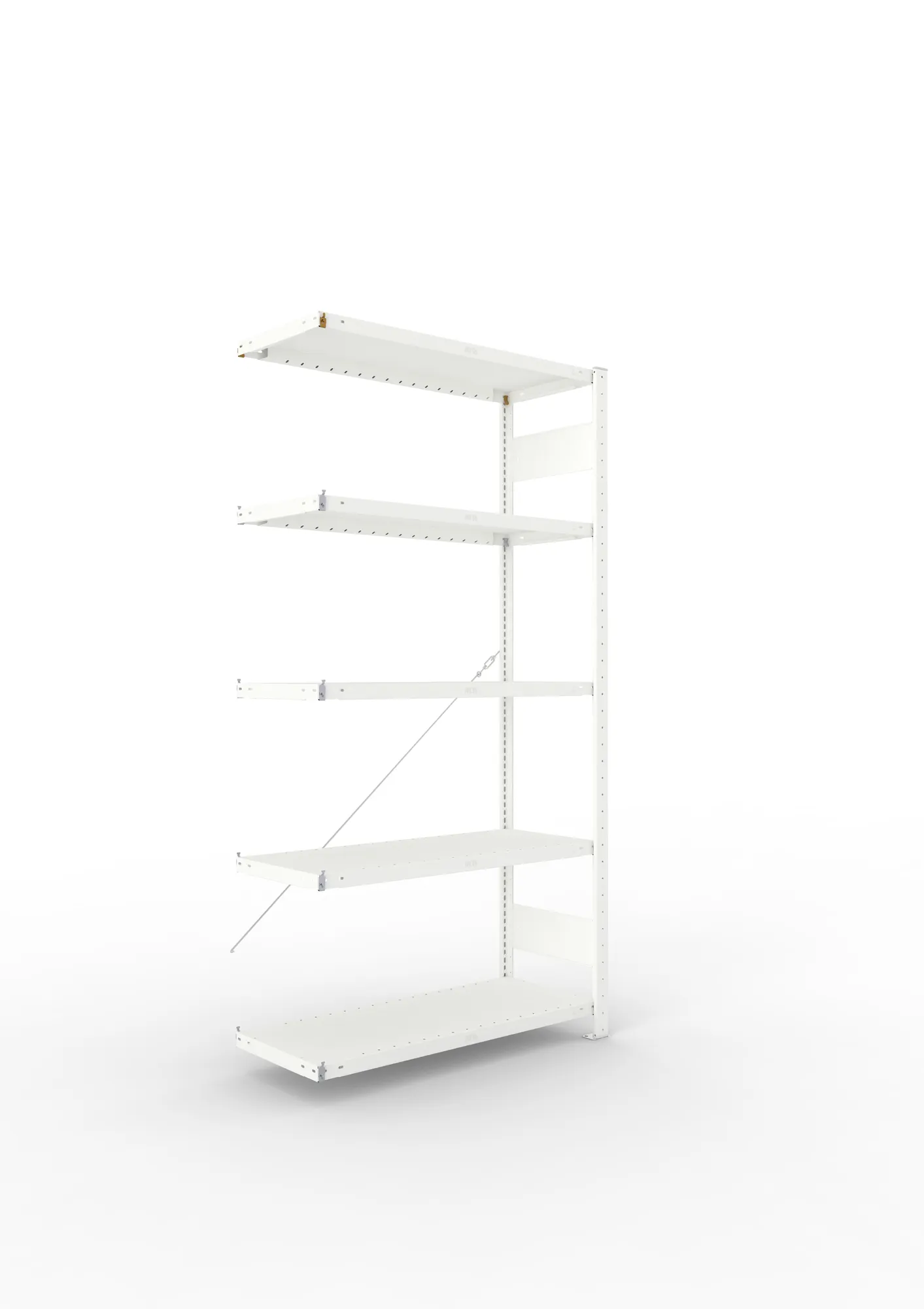 META CLIP | Fachbodenregal | Anbauregal | 2000 x 1000 x 400 mm | Fachlast 230 kg | 4+1 Ebenen | RAL 7035