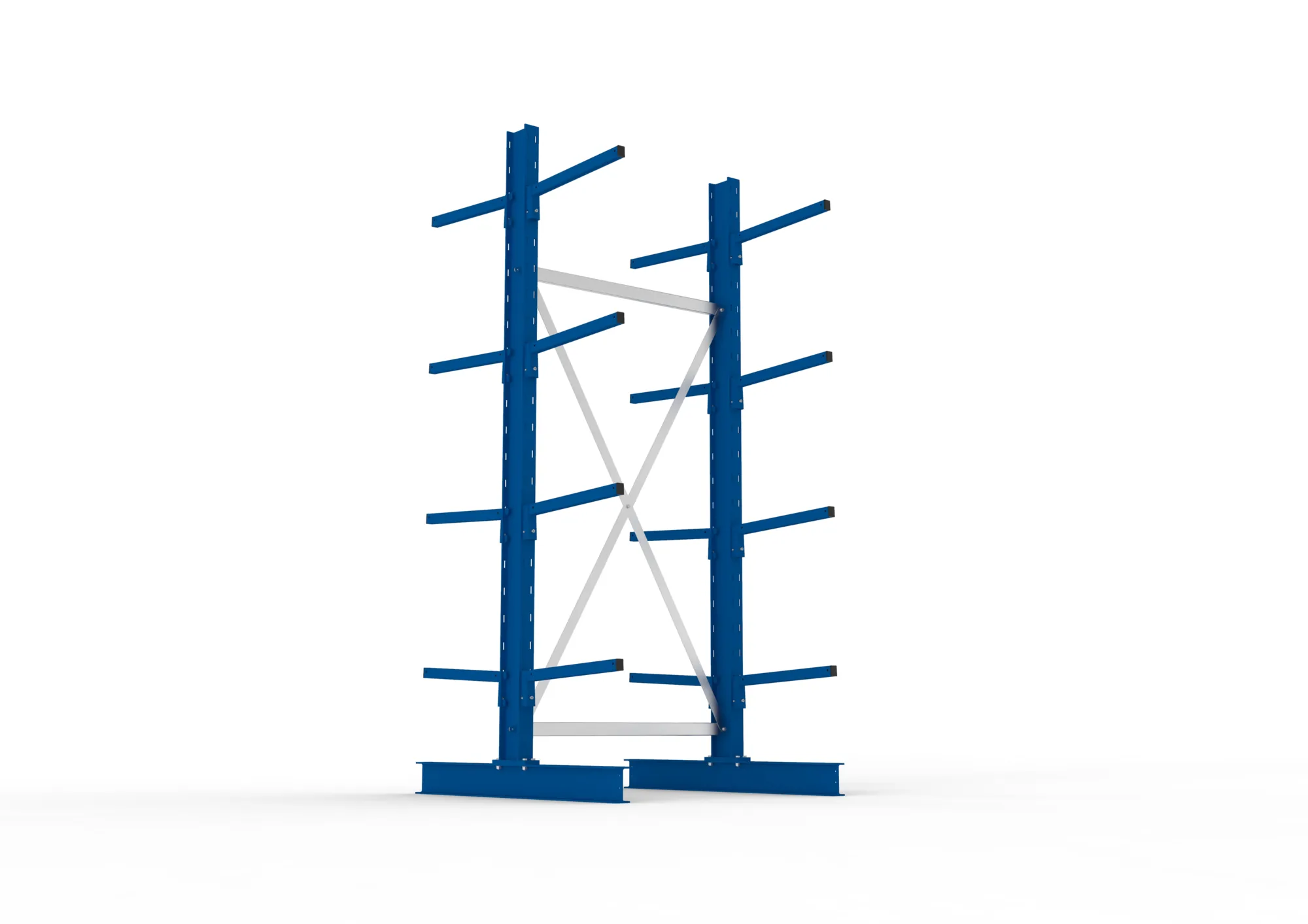 META MULTISTRONG L | Kragarmregal | Grundregal | 2500 x 1000 x 500 mm | Armlast 175 kg | doppelseitig | 4+1 Ebenen