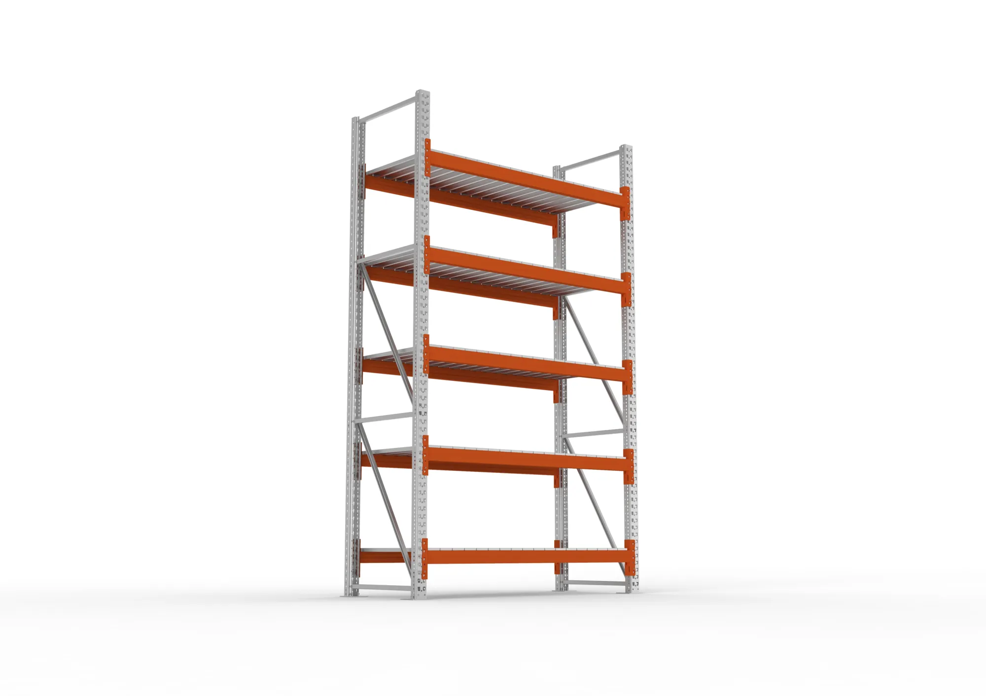 META MULTIPAL | Großfachregal | Grundregal | 3300 x 1825 x 800 mm | Fachlast 1800 kg | 5 Ebenen | Stahlpaneele | verzinkt
