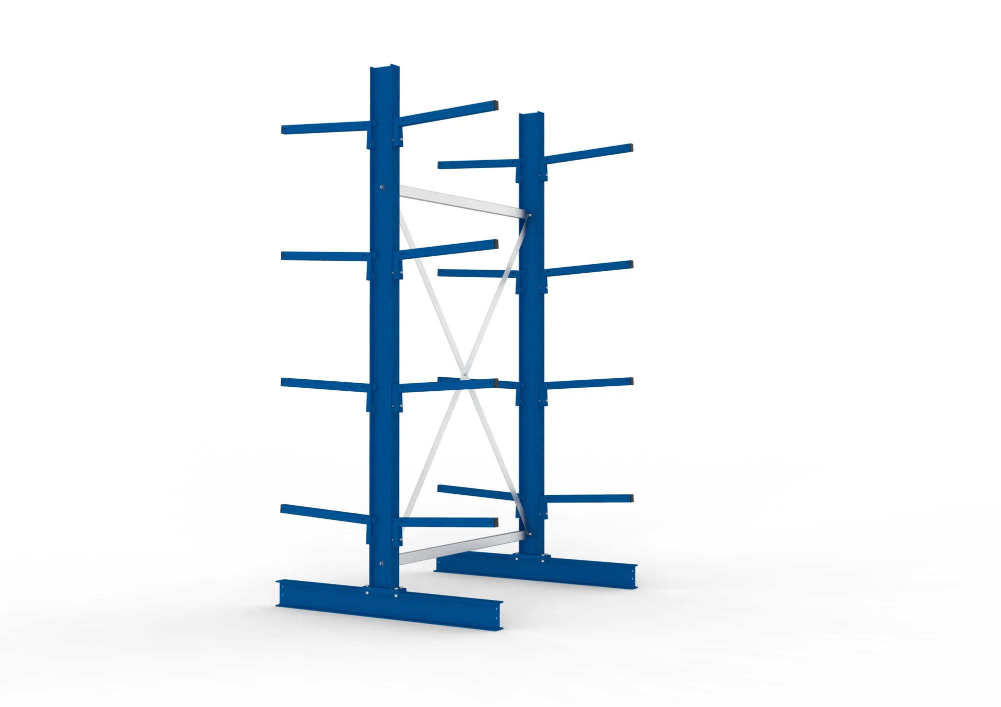 META MULTISTRONG L | Kragarmregal | Grundregal | 2500 x 1300 x 500 mm | Armlast 175 kg | doppelseitig | 4+1 Ebenen
