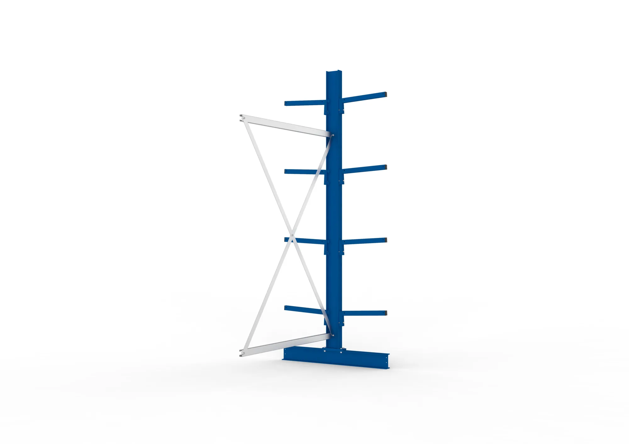 META MULTISTRONG L | Kragarmregal | Anbauregal | 2500 x 1300 x 400 mm | Armlast 220 kg | doppelseitig | 4+1 Ebenen
