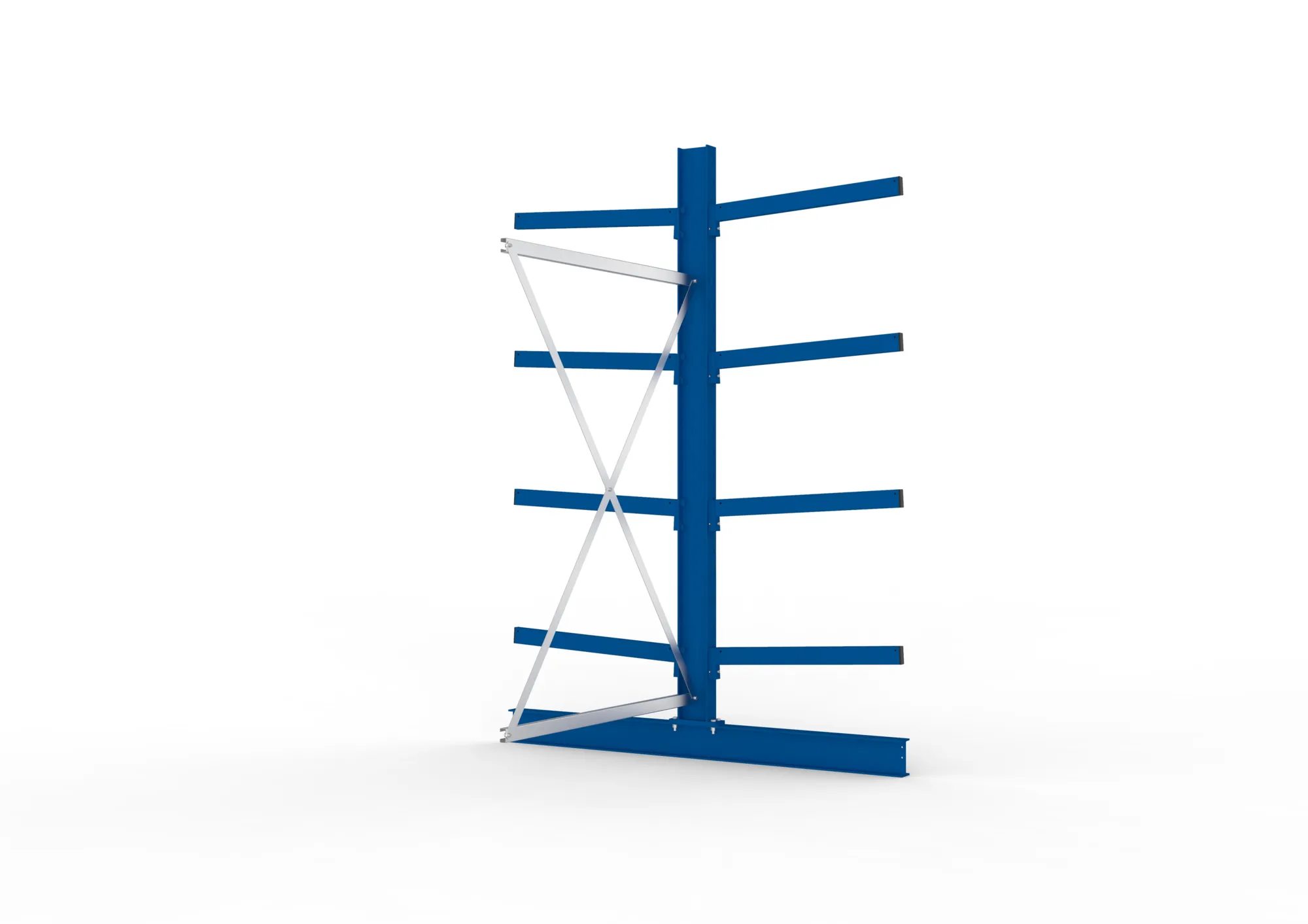 META MULTISTRONG M | Kragarmregal | Anbauregal | 2500 x 1300 x 800 mm | Armlast 250 kg | doppelseitig | 4+1 Ebenen