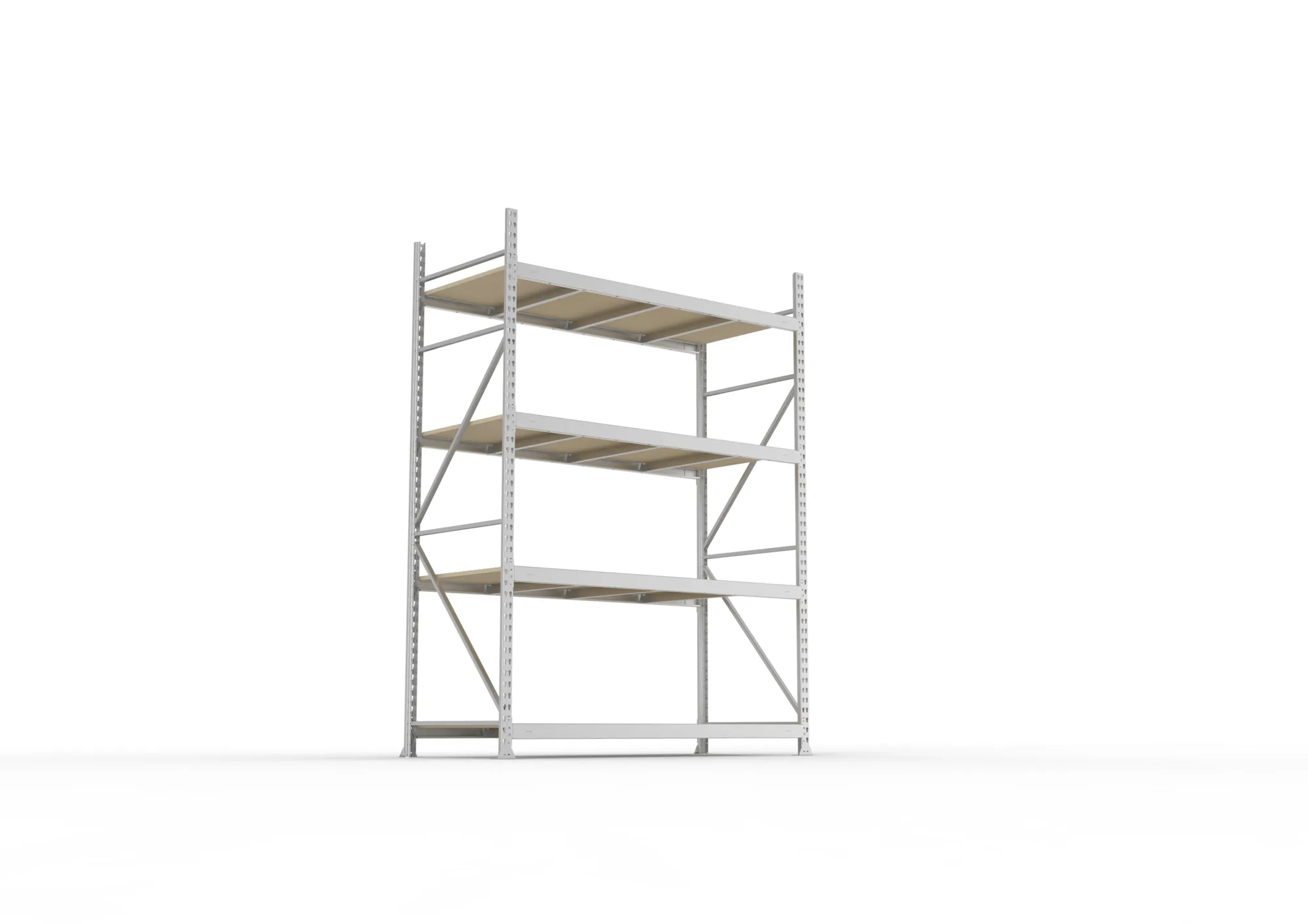 META MINI-RACK Weitspannregal | Grundregal | 2500 x 1800 x 800 mm | Fachlast 600 kg | Spanplattenböden | 4 Ebenen