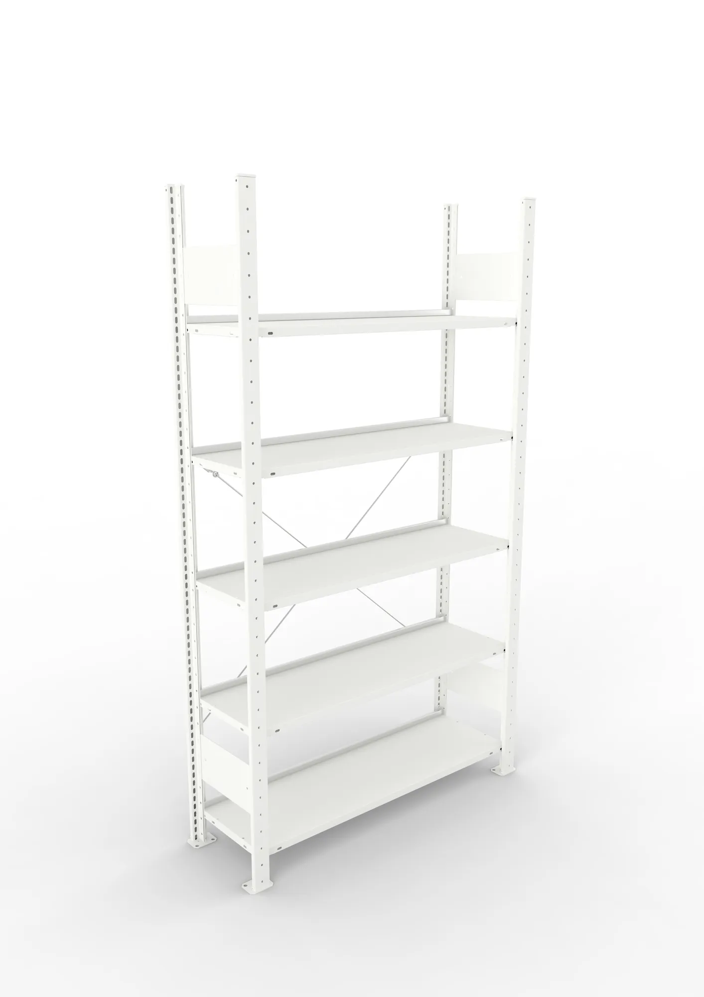 META COMPACT | Büro-Steckregal | Grundregal | 1850 x 1000 x 300 mm | Fachlast 80 kg | 5 Ebenen | RAL 7035