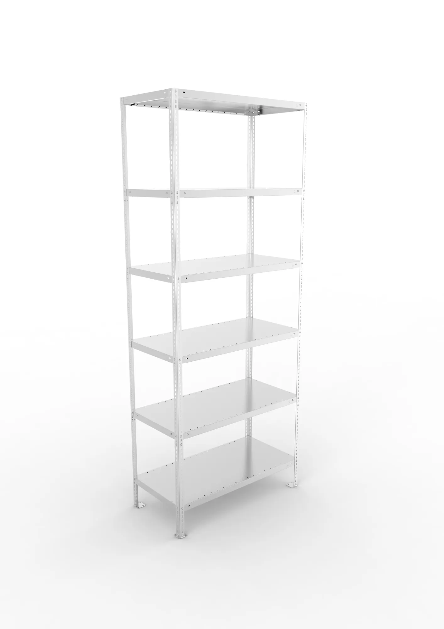 META FIX | Fachbodenregal | Grundregal | 2500 x 1000 x 500 mm | Fachlast 100 kg | 6 Ebenen | verzinkt