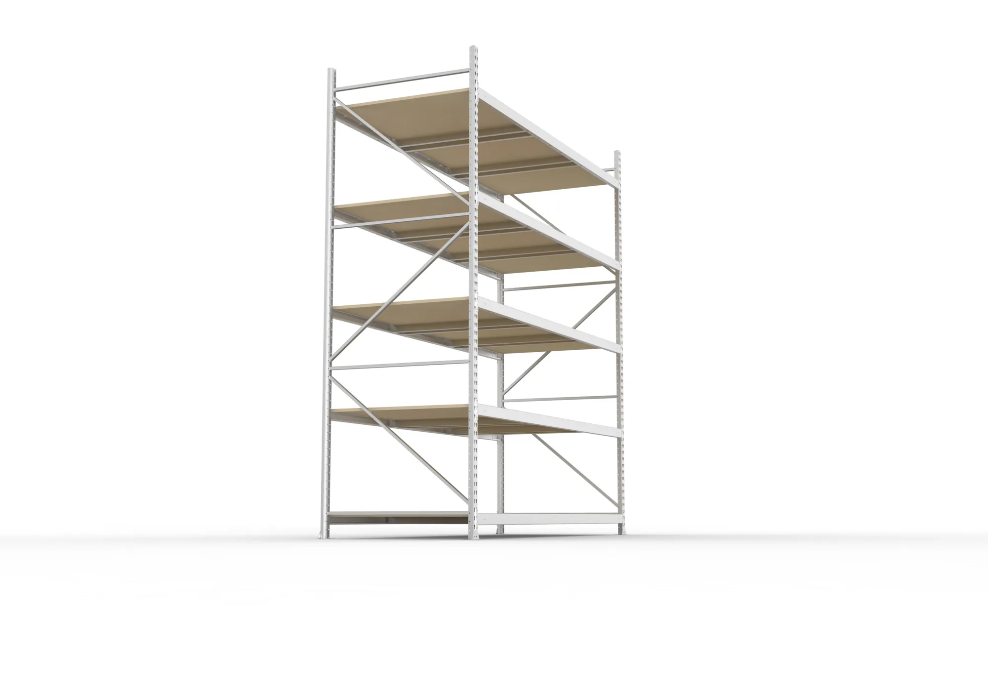 META MINI-RACK Weitspannregal | Grundregal | 3000 x 2600 x 1050 mm | Fachlast 490 kg | Spanplattenböden | 5 Ebenen