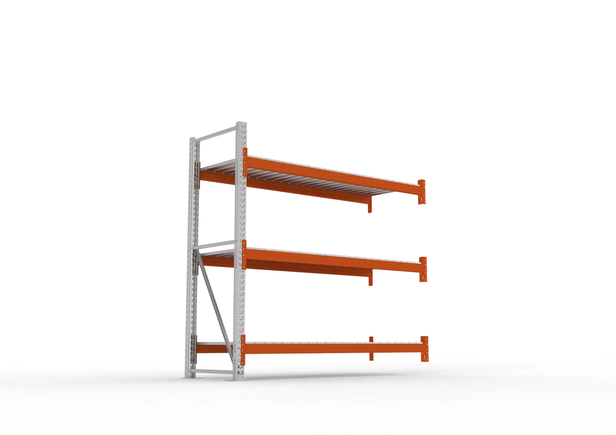 META MULTIPAL | Großfachregal | Anbauregal | 2200 x 2225 x 800 mm | Fachlast 1900 kg | 3 Ebenen | Stahlpaneele | verzinkt