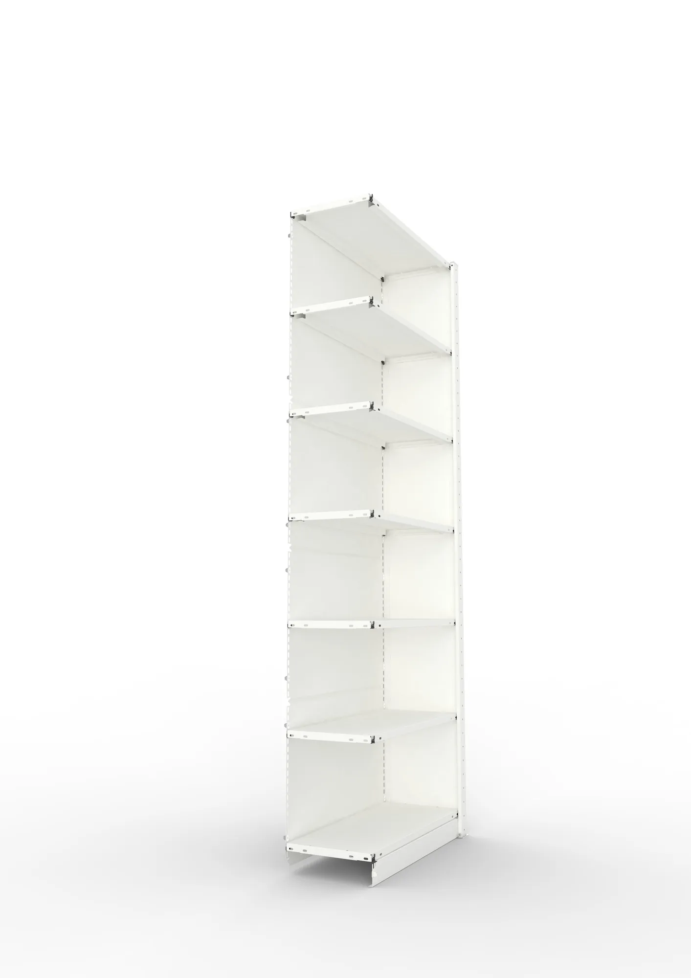 META COMPACT | Büro-Steckregalwand | Anbauregal | 2200 x 750 x 300 mm | Fachlast 80 kg | 6+1 Ebenen | RAL 7035