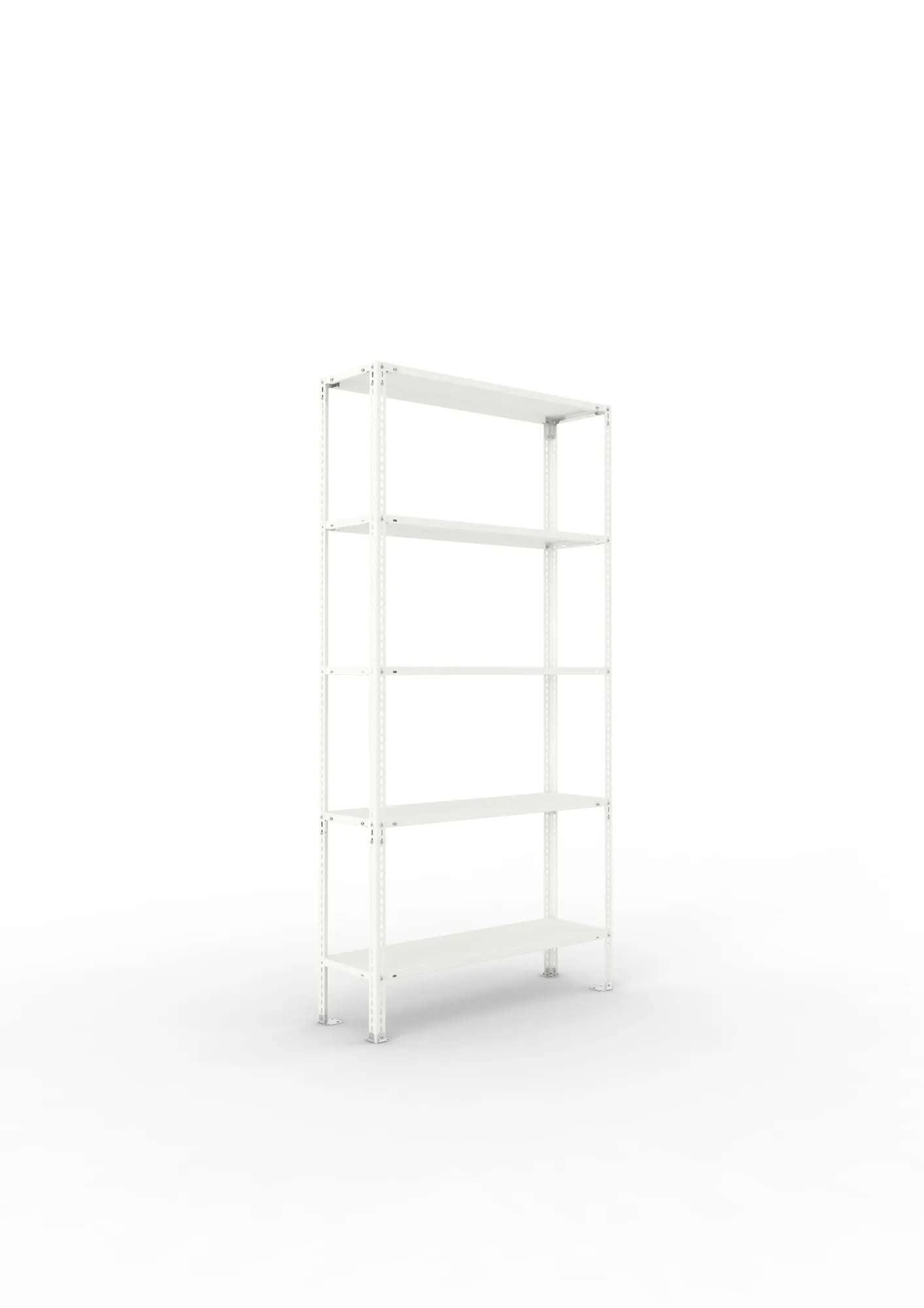 META FIX | Fachbodenregal | Grundregal | 2000 x 1000 x 300 mm | Fachlast 80 kg | 5 Ebenen | RAL 7035