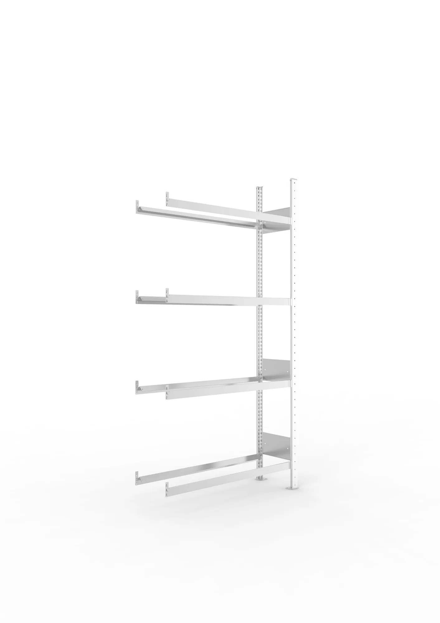 META CLIP S3 | Felgenregal | Anbauregal | 2000 x 1000 x 300 mm | Fachlast 150 kg | 4 Ebenen | verzinkt